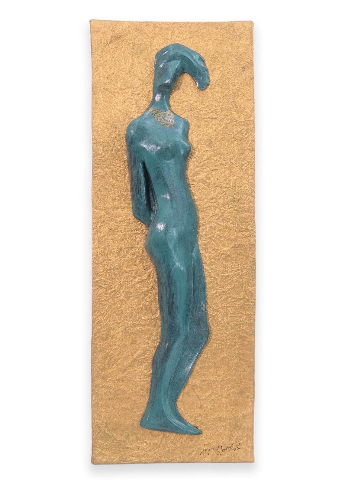 Joyce Gottlieb - Untitled (Turquoise Nude), c. 1990 Signed Mixed Media Sculpture