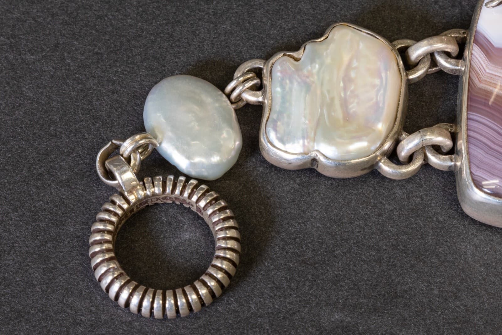 Stephen Dweck Amethyst Glacier Quartz Biwa Pearl & Sterling Necklace & Bracelet - Thumbnail 10
