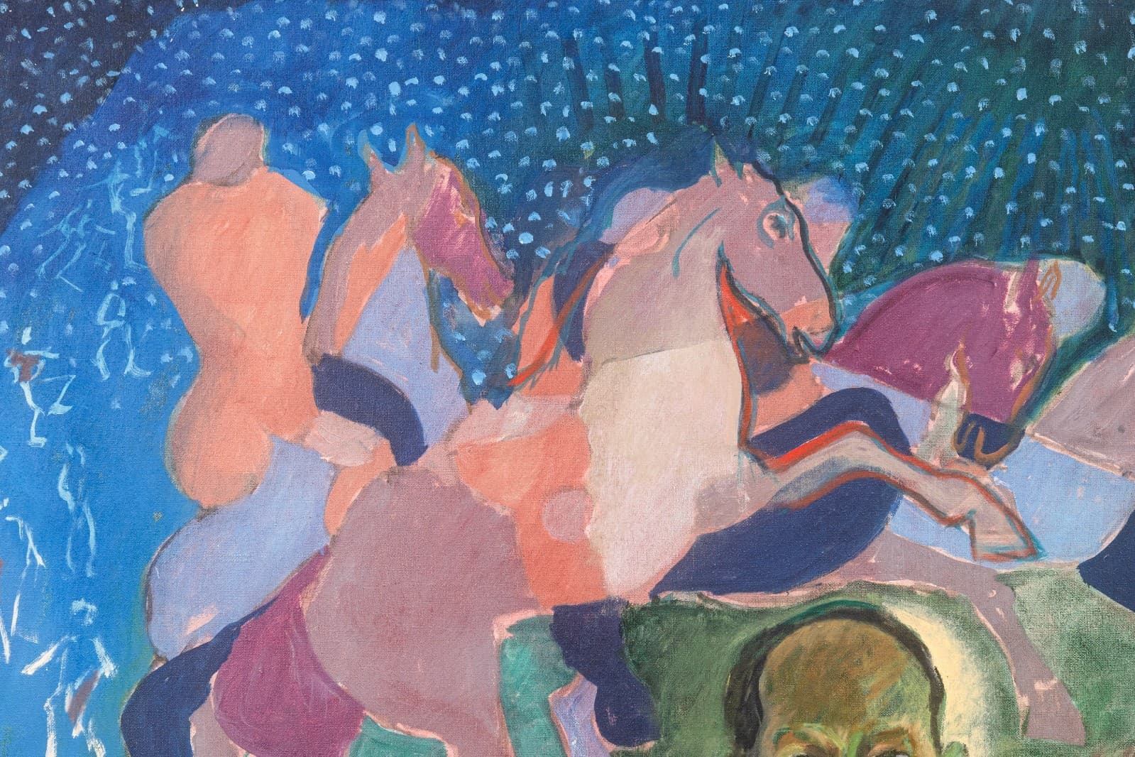Francis Littna Apocalypse, 1968 Signed Oil on Canvas Modernist Religious - Thumbnail 2