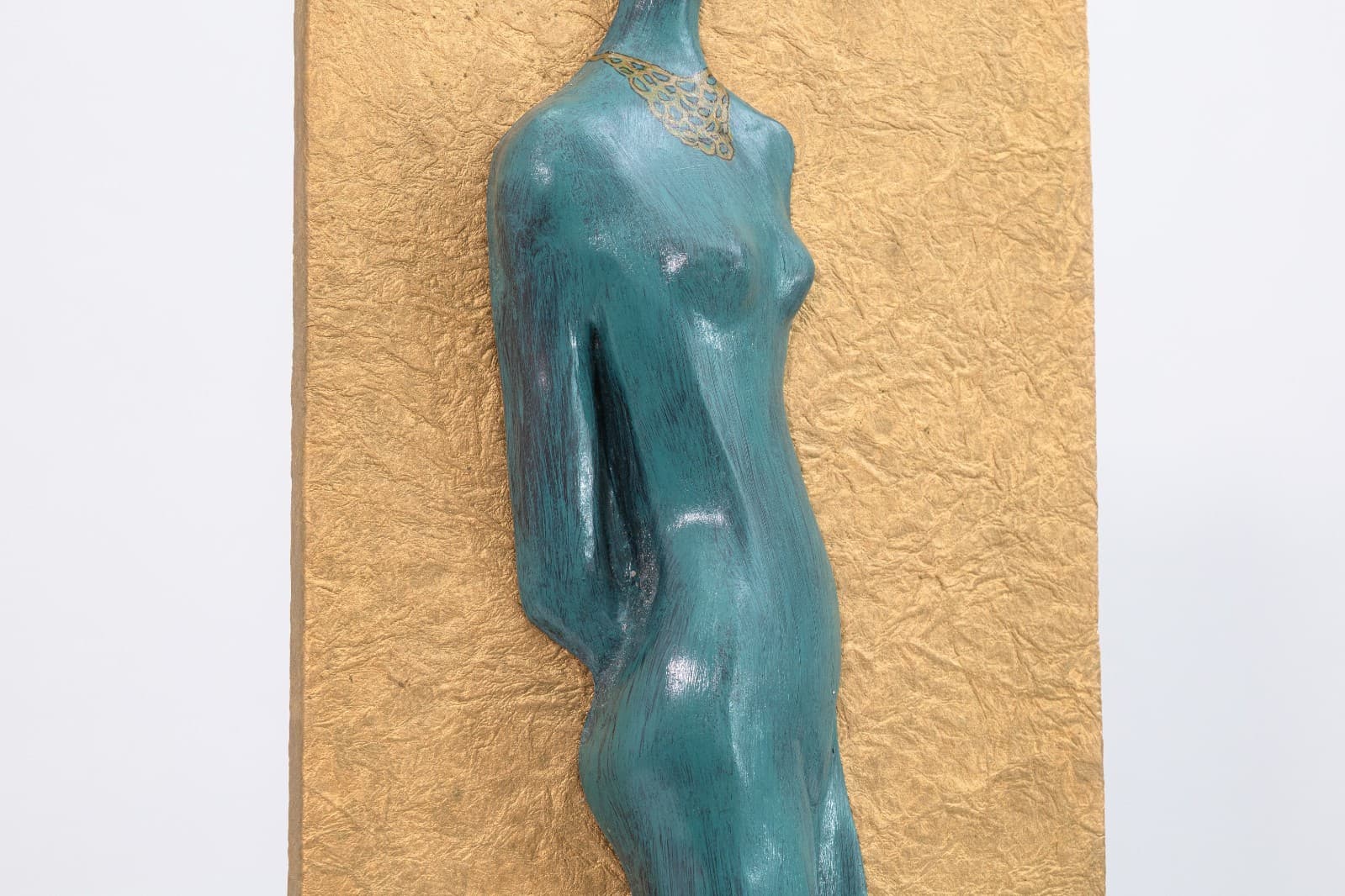 Joyce Gottlieb - Untitled (Turquoise Nude), c. 1990 Signed Mixed Media Sculpture - Thumbnail 3