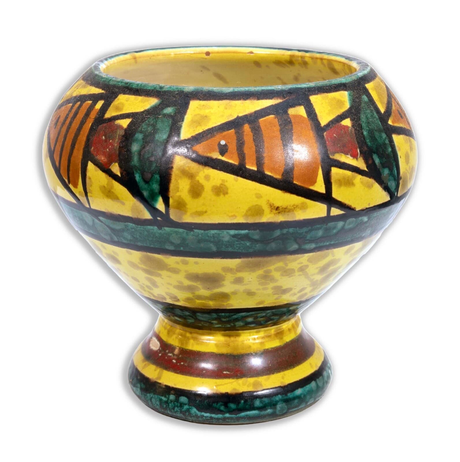 Bitossi Ceramic Trinket Box and Vase with Abstract Fish Pattern Made in Italy - Thumbnail 8