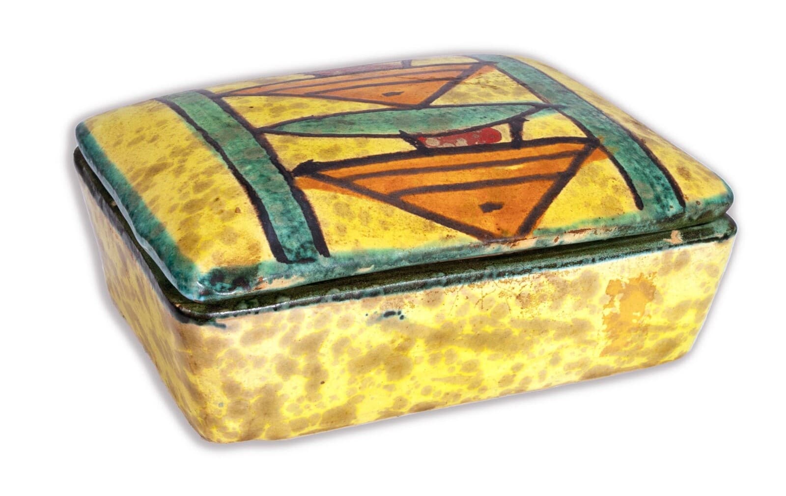 Bitossi Ceramic Trinket Box and Vase with Abstract Fish Pattern Made in Italy - Thumbnail 5