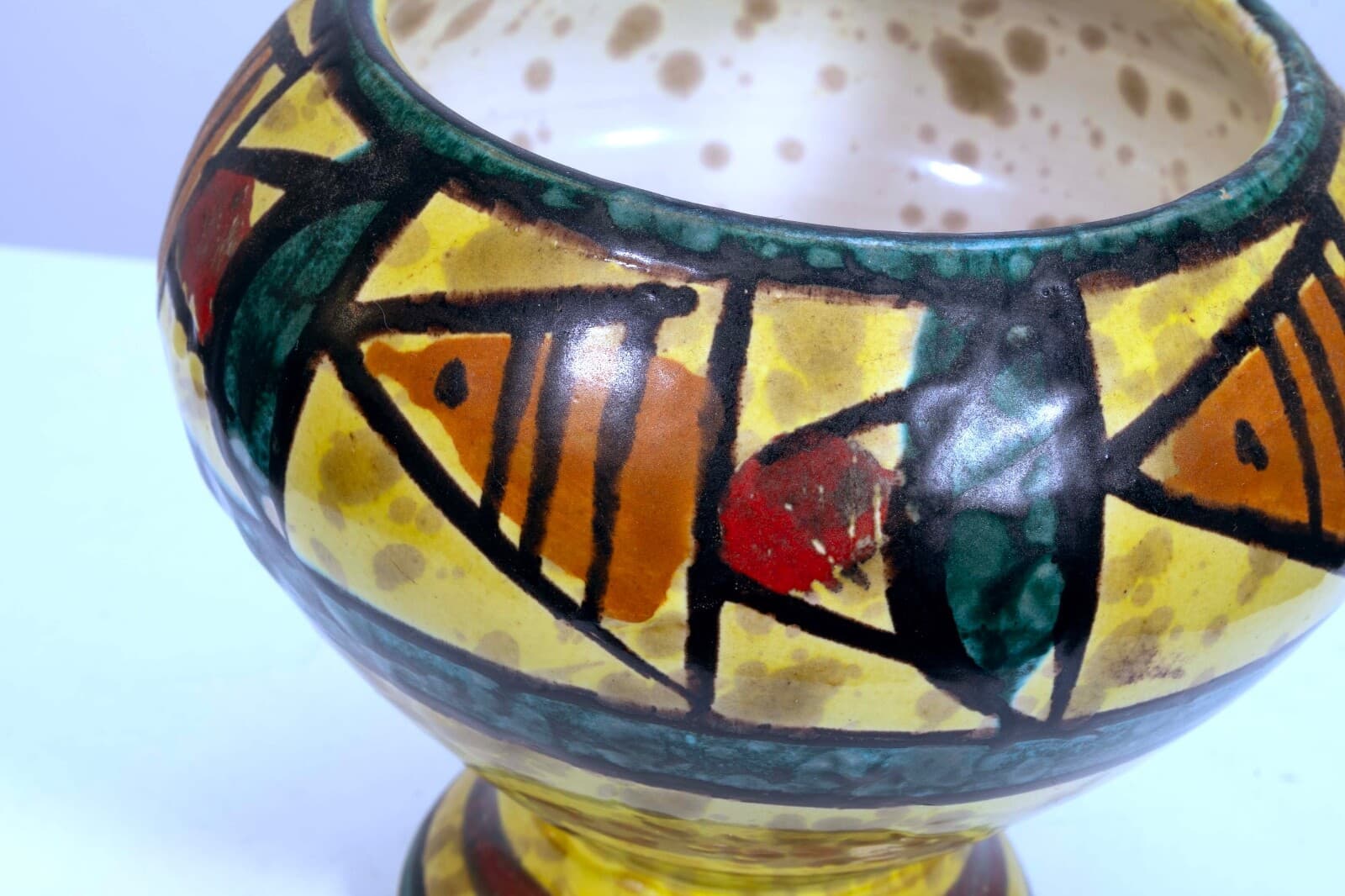 Bitossi Ceramic Trinket Box and Vase with Abstract Fish Pattern Made in Italy - Thumbnail 14