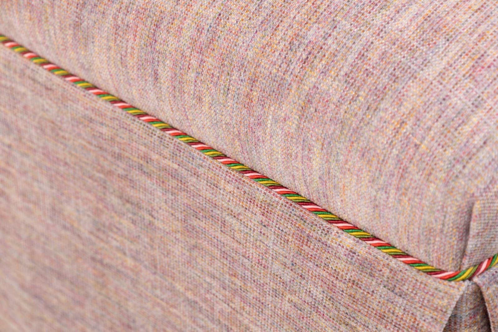 Pink Upholstered Rectangular Skirted Ottoman Bench with Hidden Storage Space - Thumbnail 5