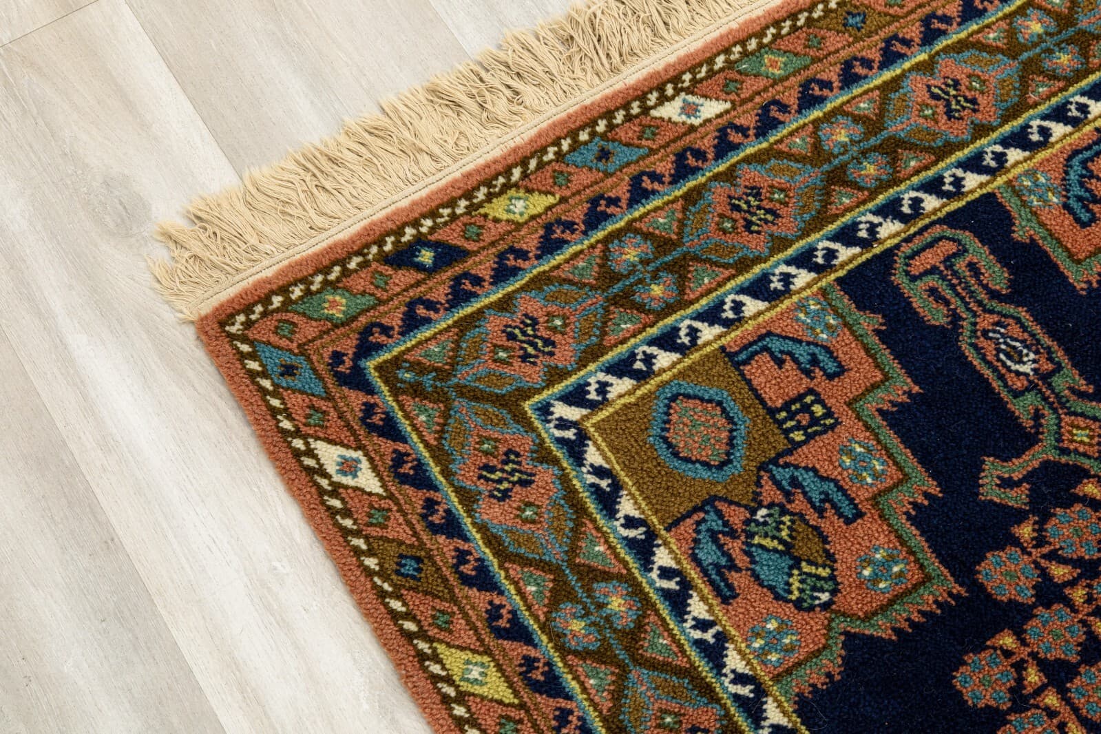 Multicolored Rug Handmade in Holland with Tags 3ft x 7ft - Thumbnail 2