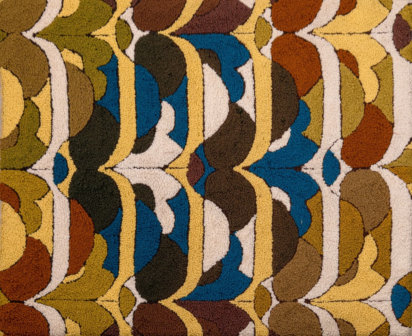 Mid Century Modern Multi Colored Hand Made Small Rug Artist Numbered 28/250