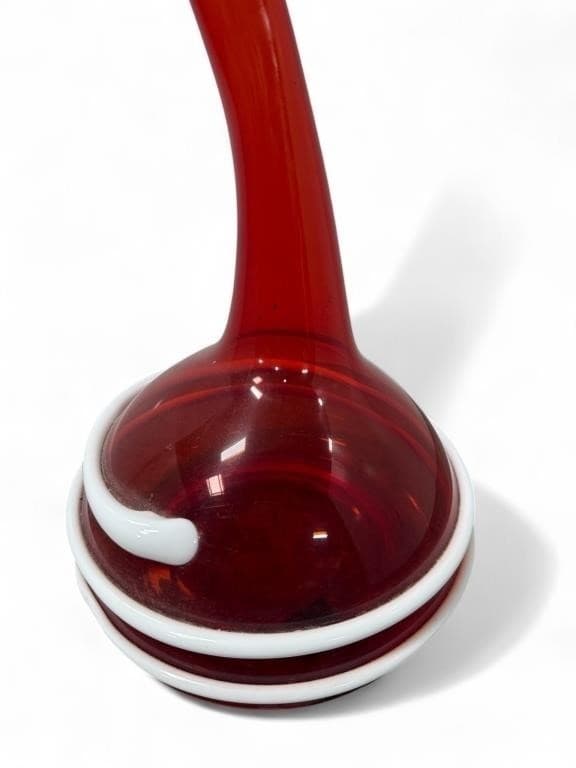 Contemporary Monumental Makora Kronso Poland Twisted Red Art Glass Vase - Thumbnail 4