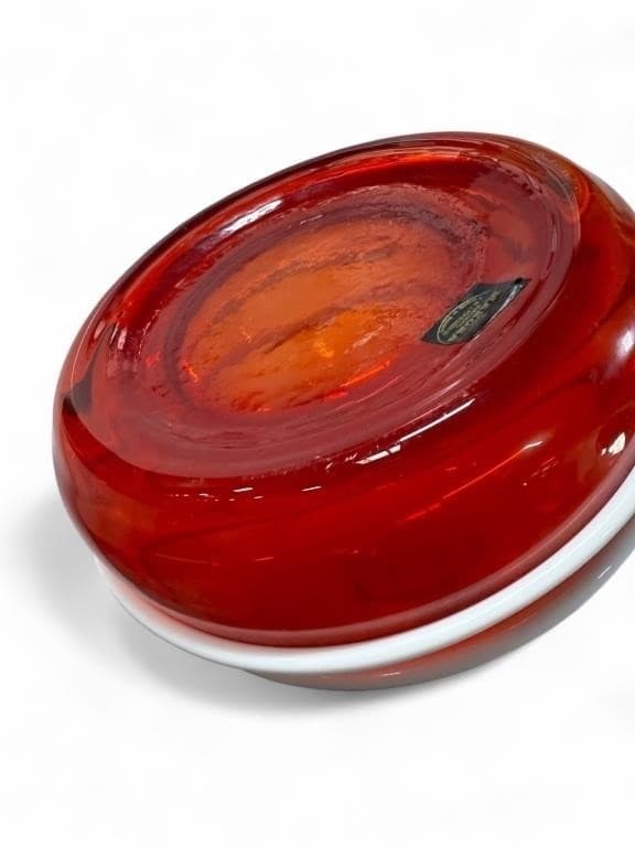 Contemporary Monumental Makora Kronso Poland Twisted Red Art Glass Vase - Thumbnail 5