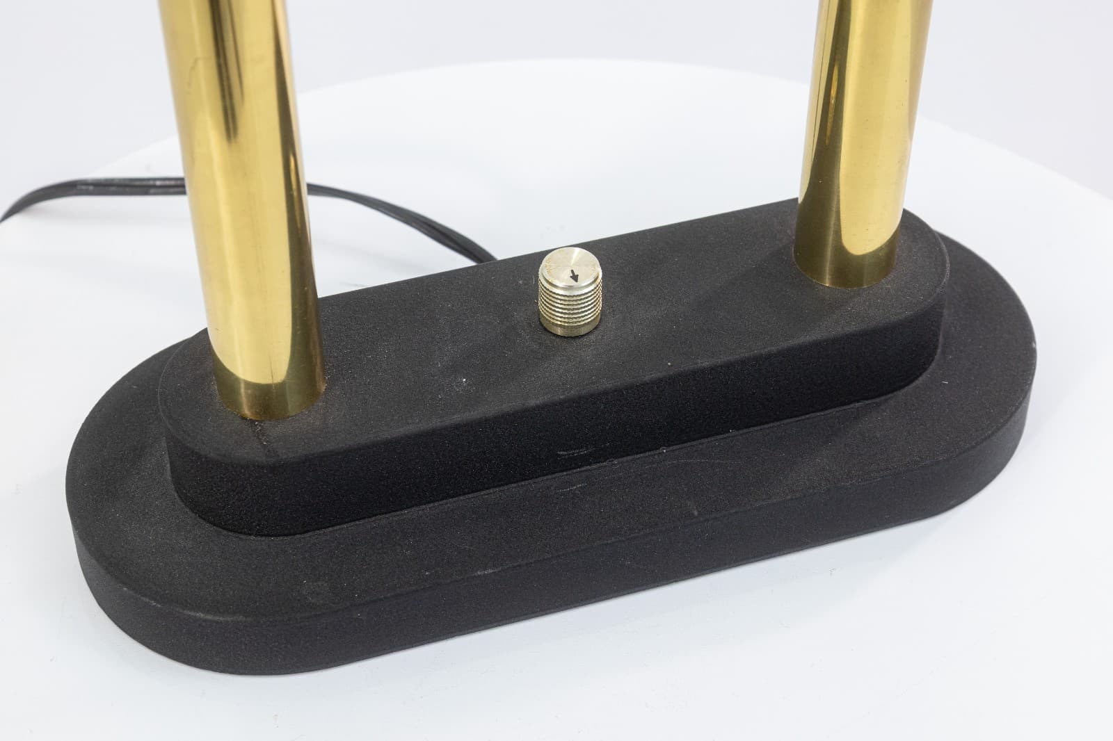 Robert Sonneman for George Kovacs 1980s Post Modern Brass and Glass Desk Lamp - Thumbnail 7