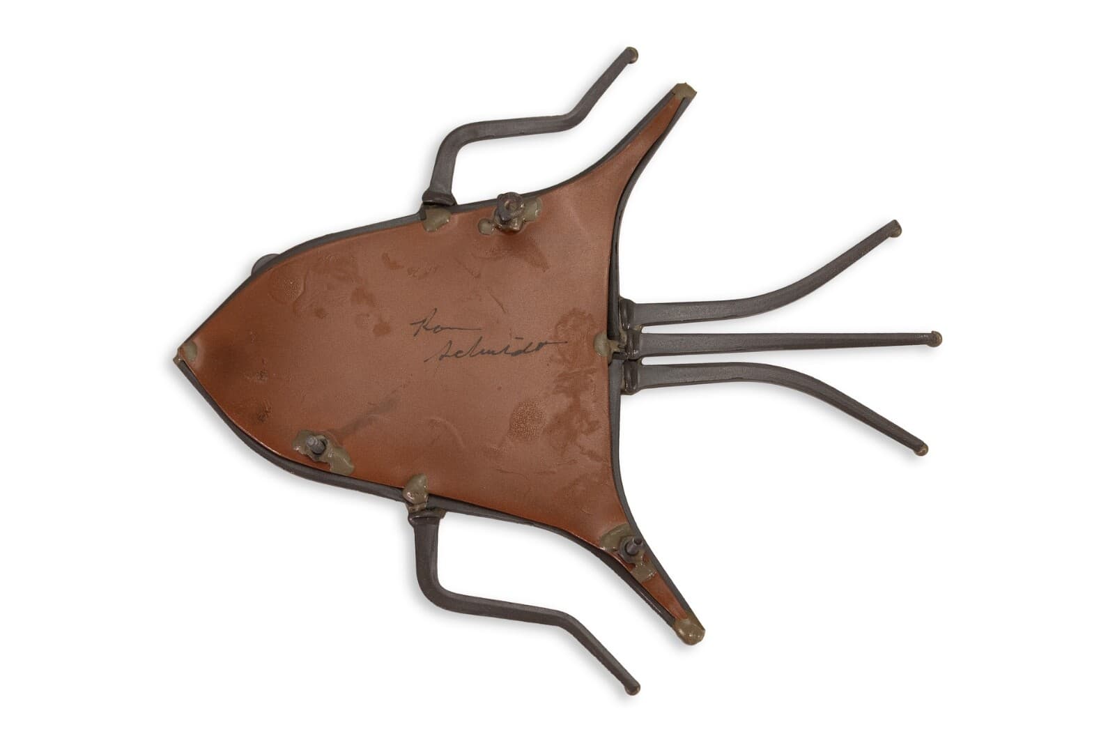 Pair Of Metal And Brass Ron Schmidt Signed Brutalist Wall Hanging Fish - Thumbnail 7