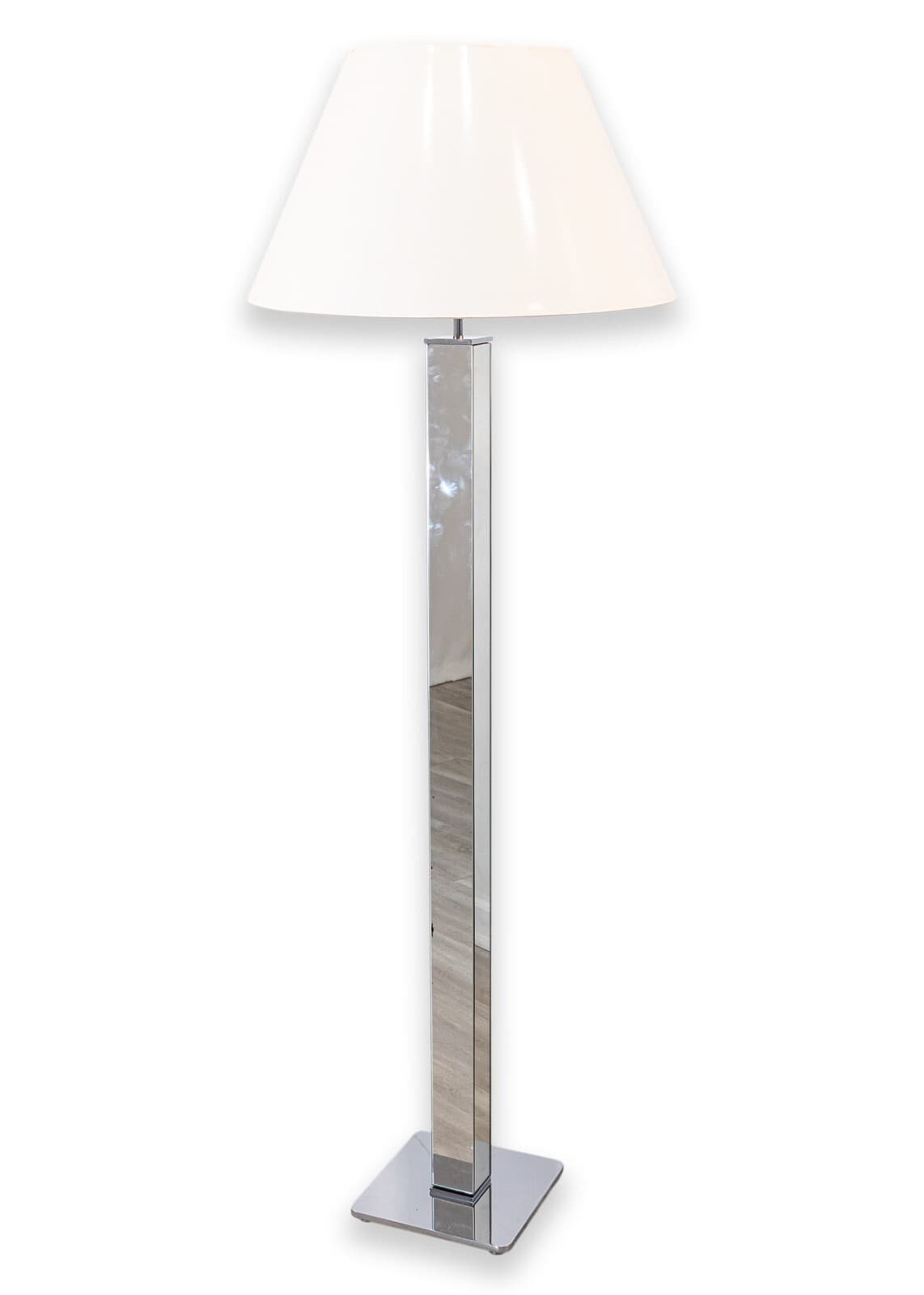 Pair of Postmodern Height Adjustable Mirrored Chrome Sonneman Floor Lamps - Thumbnail 3