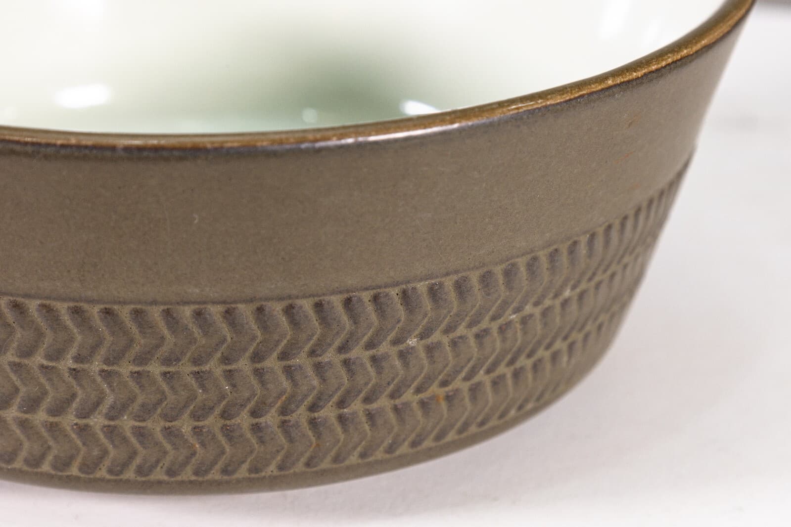 35 Piece Vintage Denby Camelot Chevron Dark Green English Dish Set - Thumbnail 16