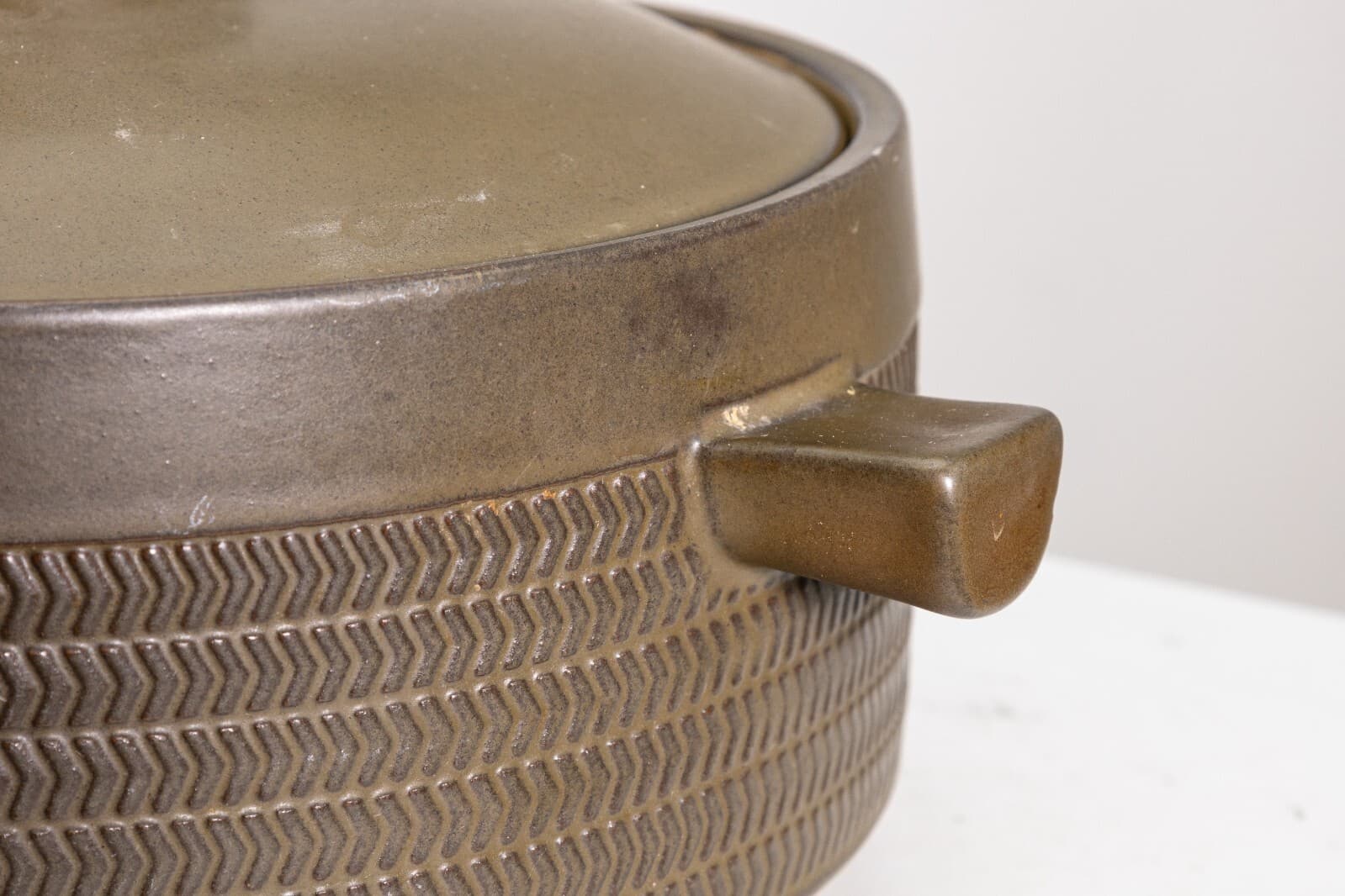 35 Piece Vintage Denby Camelot Chevron Dark Green English Dish Set - Thumbnail 3