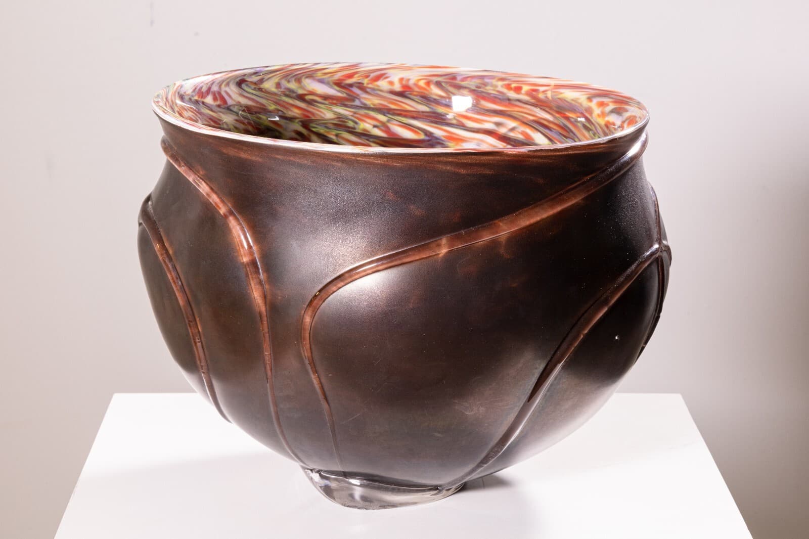 Contemporary Modern David Helm Hand Blown Glass Bowl - Thumbnail 3