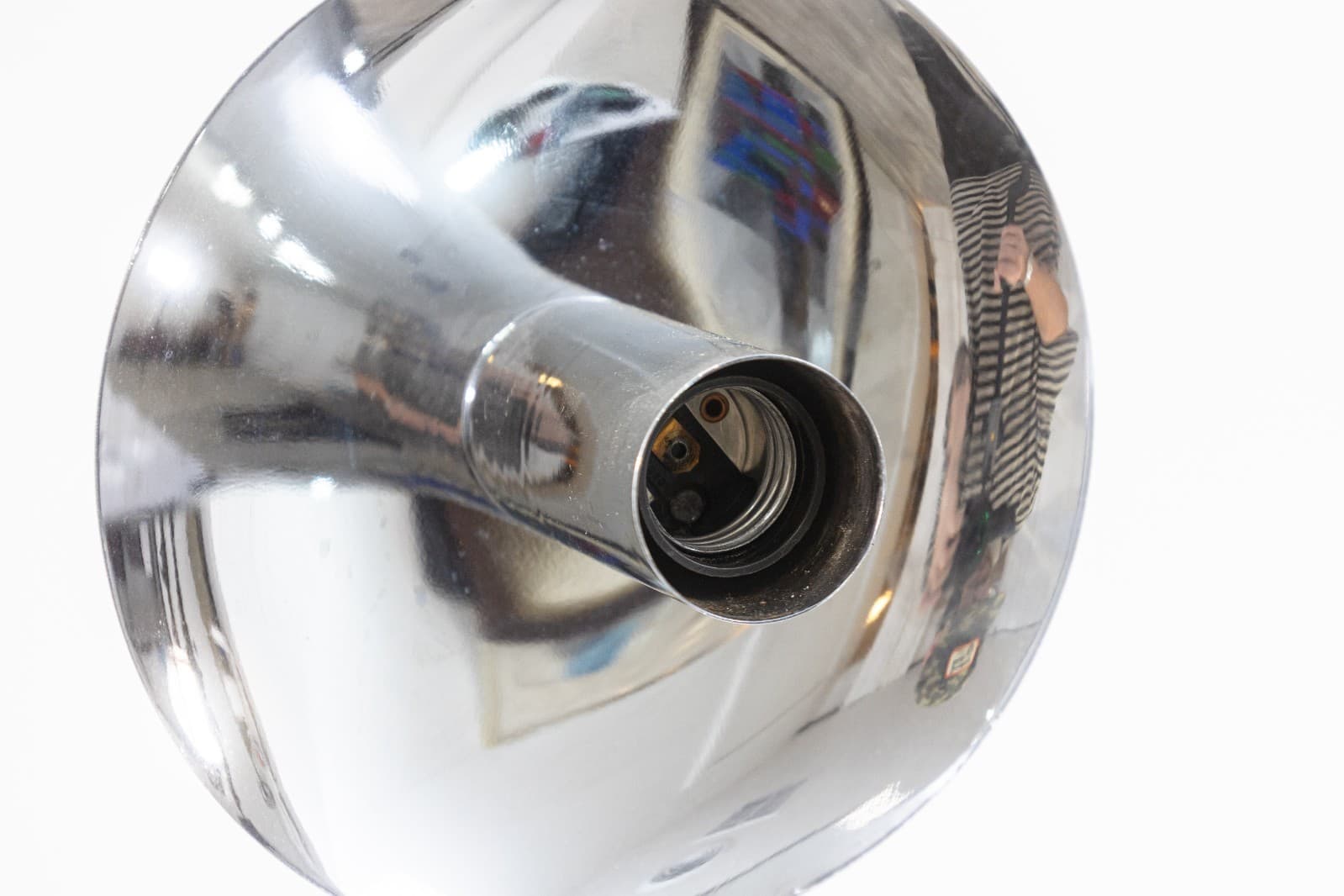 Vintage 1970s Space Age 3 Head Chrome Table Lamp - Thumbnail 6