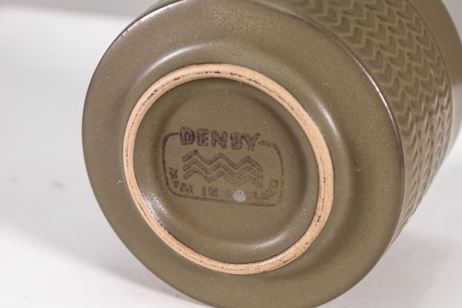 35 Piece Vintage Denby Camelot Chevron Dark Green English Dish Set - Thumbnail 9