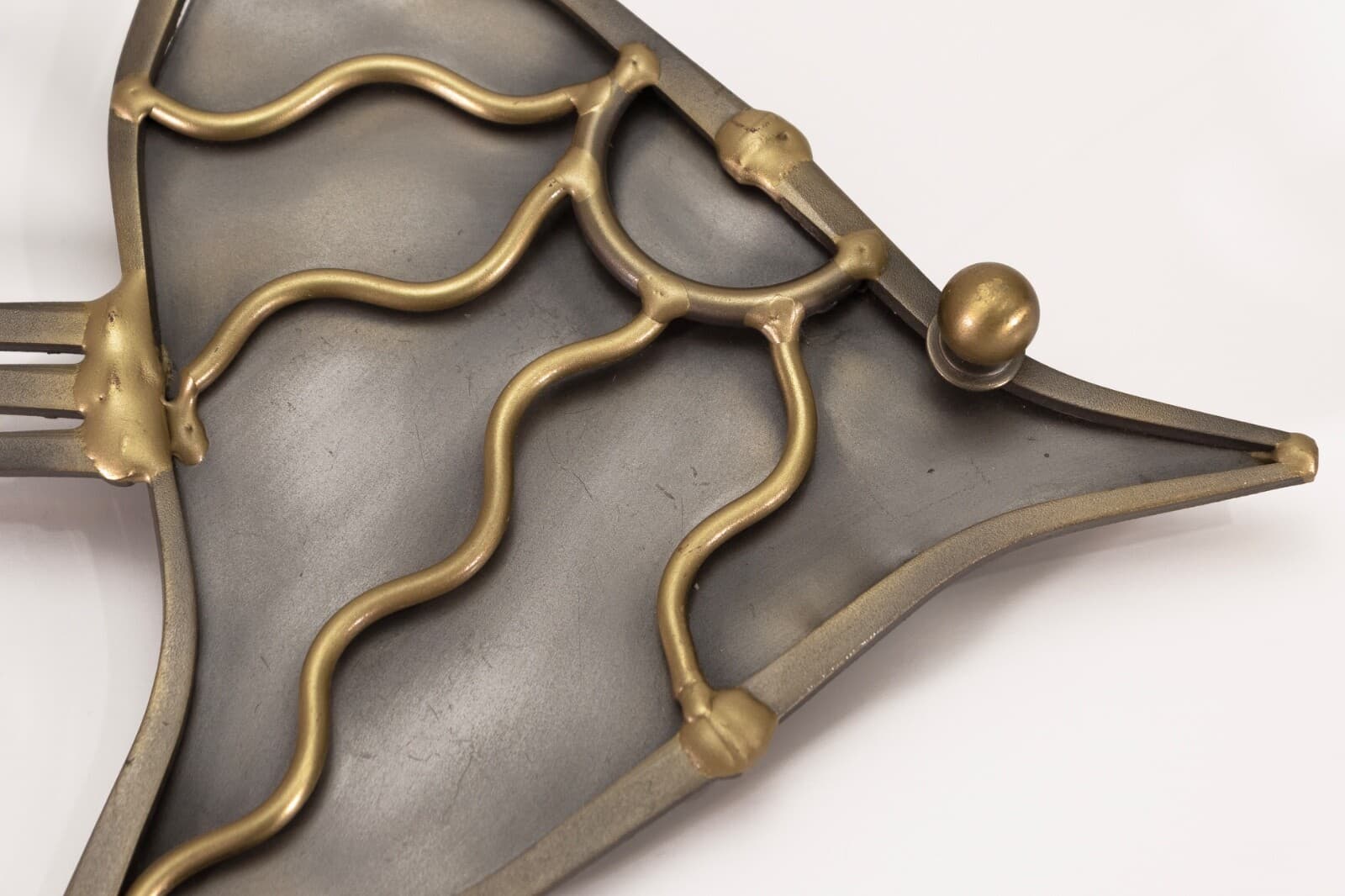 Pair Of Metal And Brass Ron Schmidt Signed Brutalist Wall Hanging Fish - Thumbnail 4