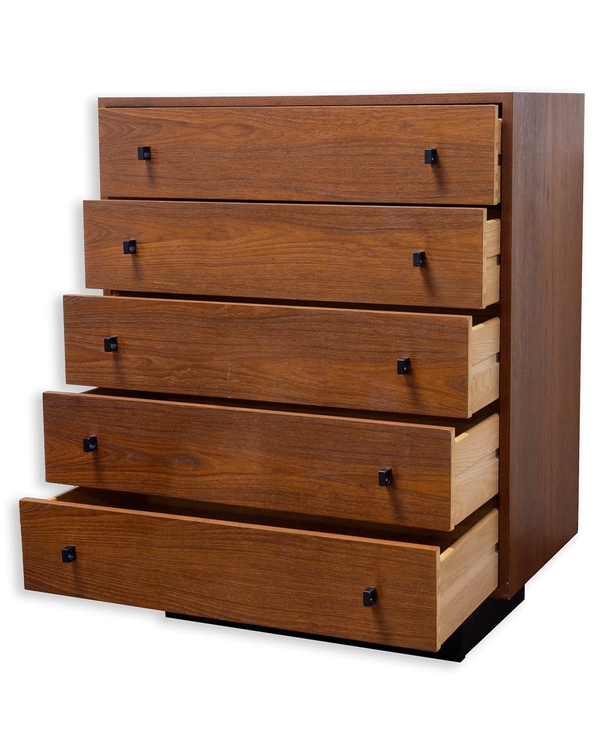 Vintage 1970s Mid Century Modern Inter Continental Design Teak 5 Drawer Dresser - Thumbnail 2