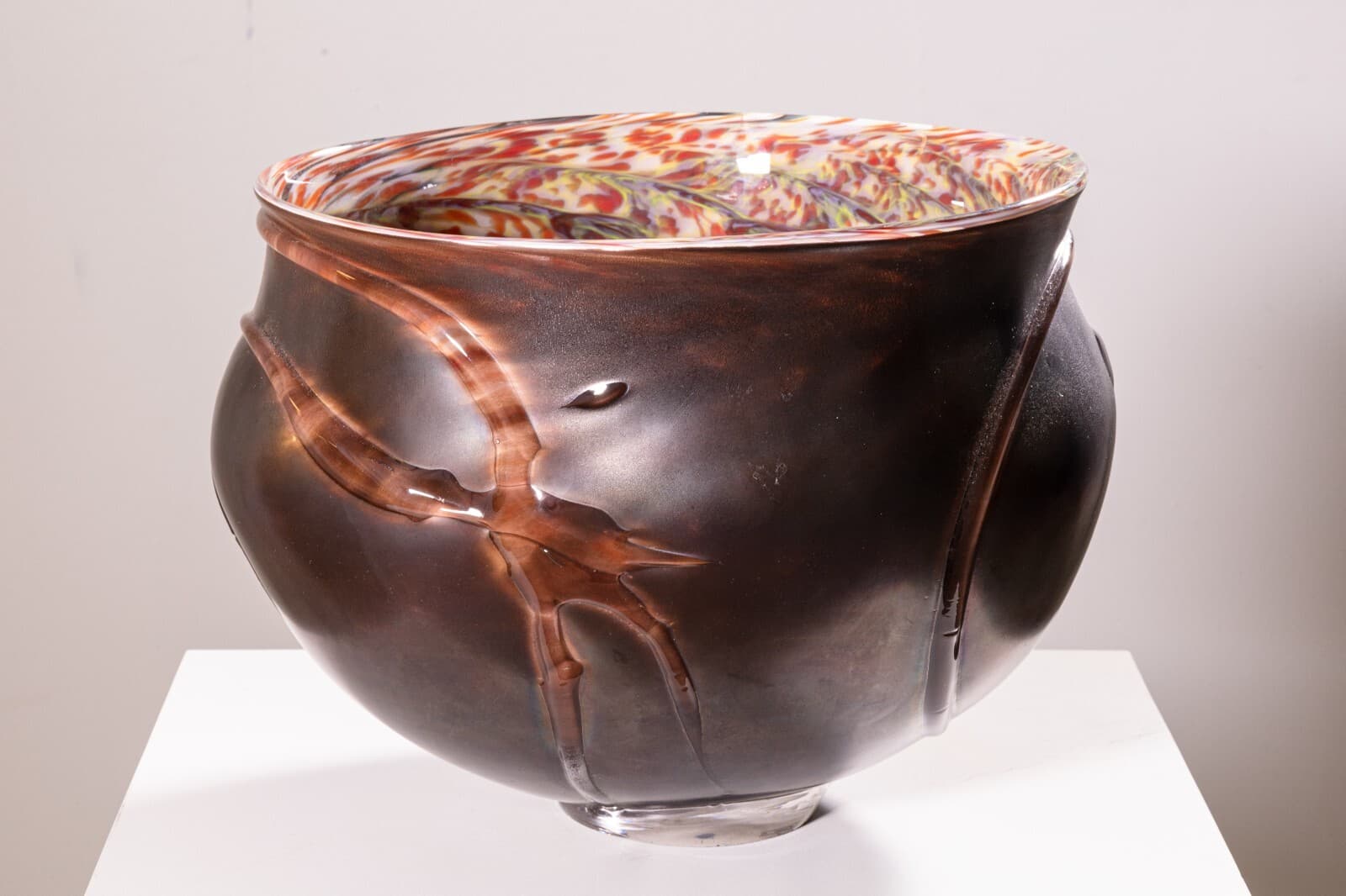 Contemporary Modern David Helm Hand Blown Glass Bowl - Thumbnail 2