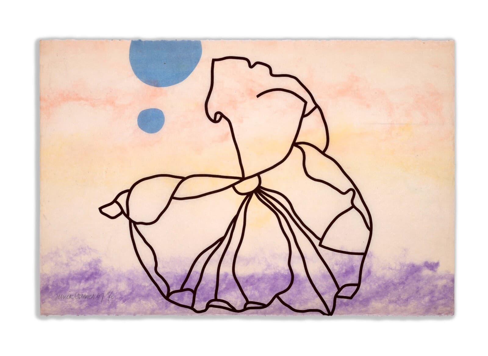 Derrick Greaves Flower Signed Minimalist Modern Serigraph on Rice Paper H.C. UF - Thumbnail 2