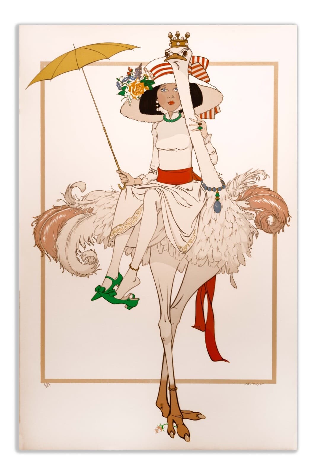 Philippe Noyer L’Autrache et Femme Signed Art Nouveau Lithograph 220/325 UF 50s - Thumbnail 2