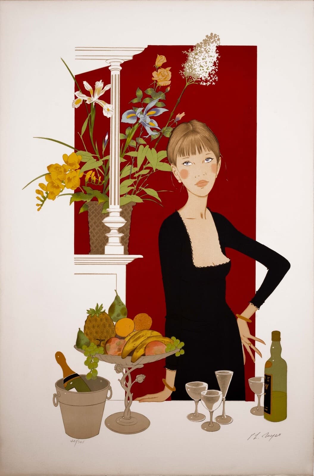 Philippe Noyer Femme Chez Maxim Signed Art Nouveau Lithograph on Paper 221/325