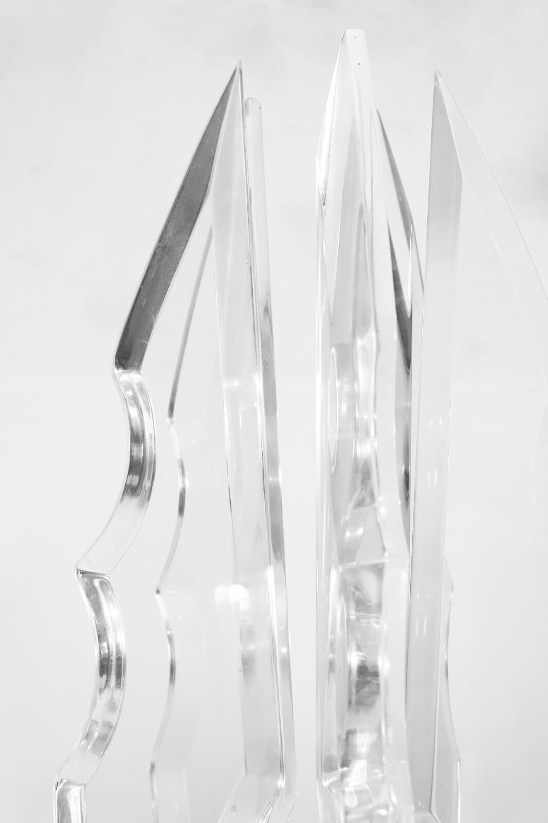 Post Modern Curved Lucite Table Sculpture Van Teal Style - Thumbnail 3