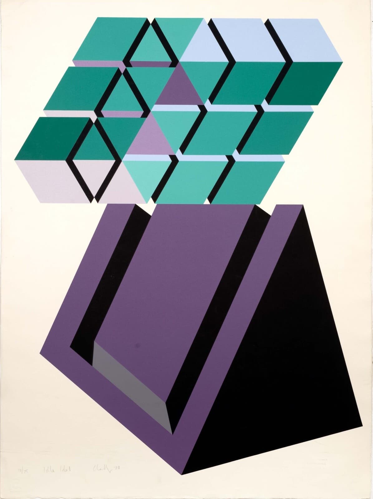 Michael Challenger Idel Idol Signed Modern Silkscreen on Paper 18/75 UF 1970 - Thumbnail 2