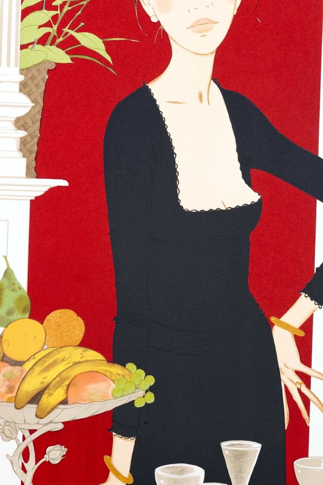 Philippe Noyer Femme Chez Maxim Signed Art Nouveau Lithograph on Paper 221/325 - Thumbnail 3