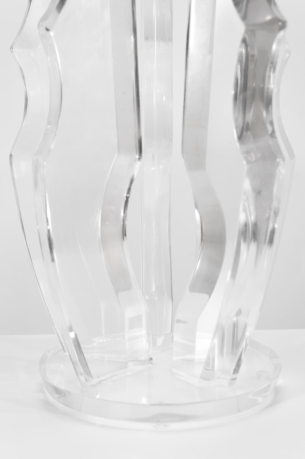 Post Modern Curved Lucite Table Sculpture Van Teal Style - Thumbnail 4