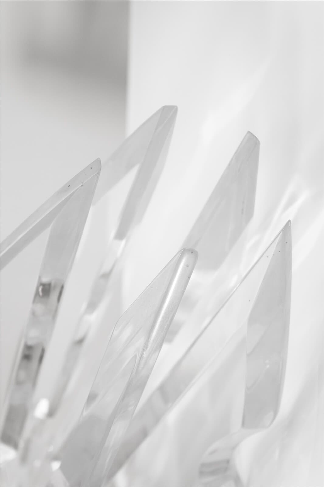 Post Modern Curved Lucite Table Sculpture Van Teal Style - Thumbnail 7
