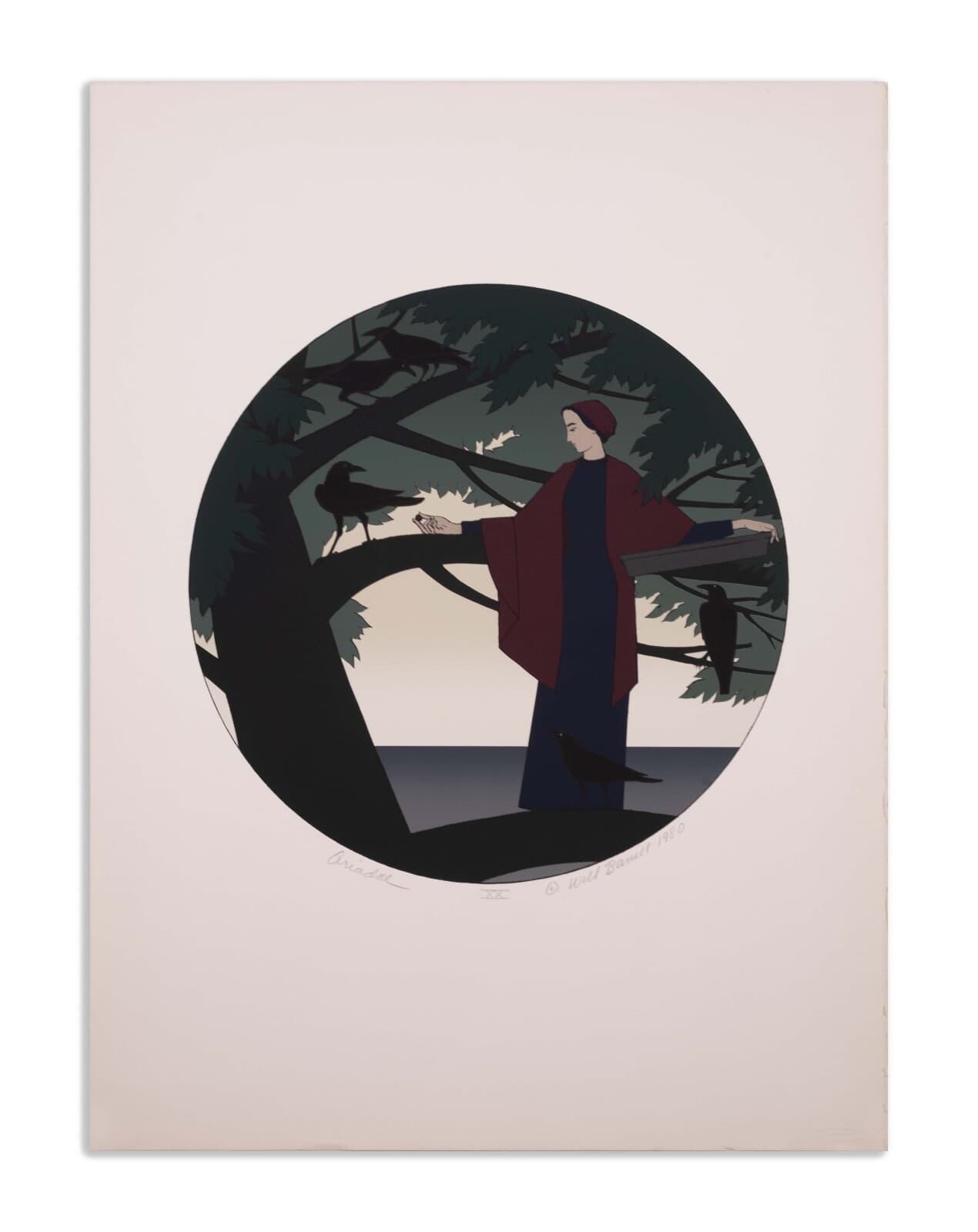 Will Barnet Ariadne Signed Modern Realist Silkscreen on Paper XX Unframed 1980 - Thumbnail 2