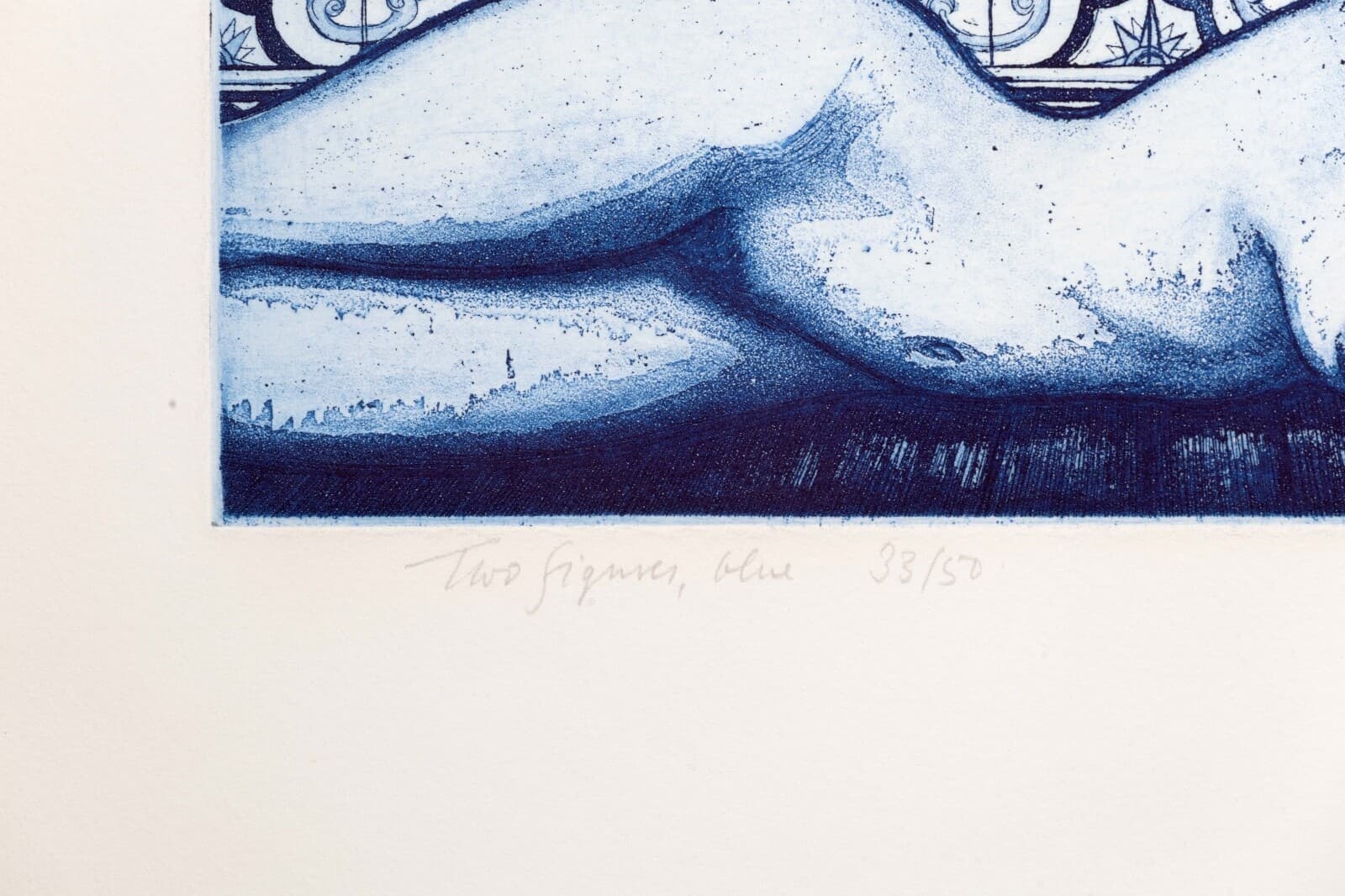 Frank Martin Two Figures, Blue Signed Modern Figurative Etching on Paper 33/50 - Thumbnail 10