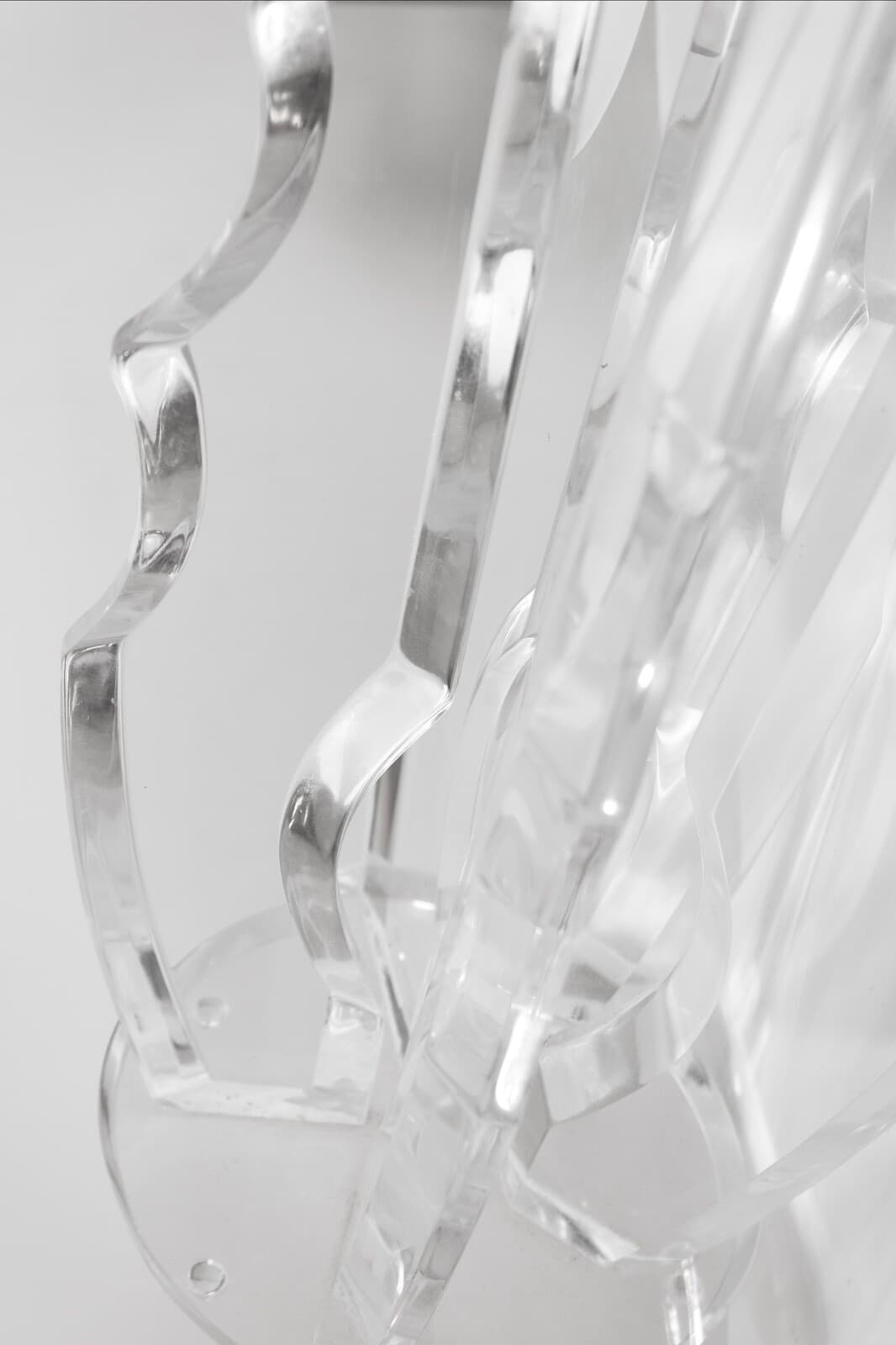 Post Modern Curved Lucite Table Sculpture Van Teal Style - Thumbnail 8