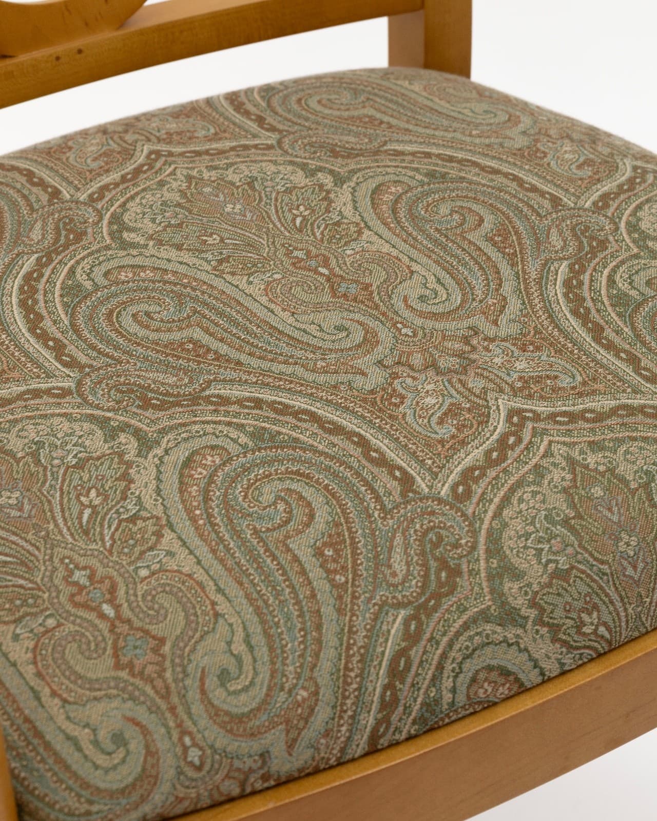 Bernhardt Maple Wood Armchair with Paisley Upholstered Seat - Thumbnail 6