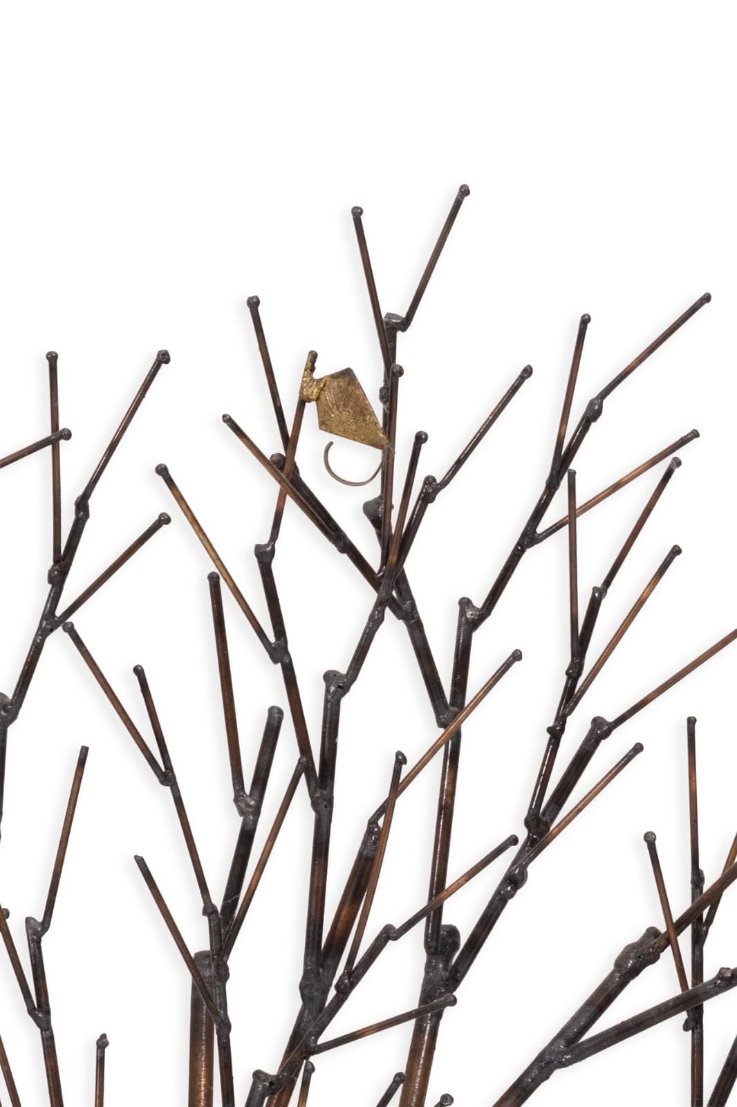 Vintage Mid Century Modern Curtis Jere Style Bronze Trees Wall Hanging Sculpture - Thumbnail 3