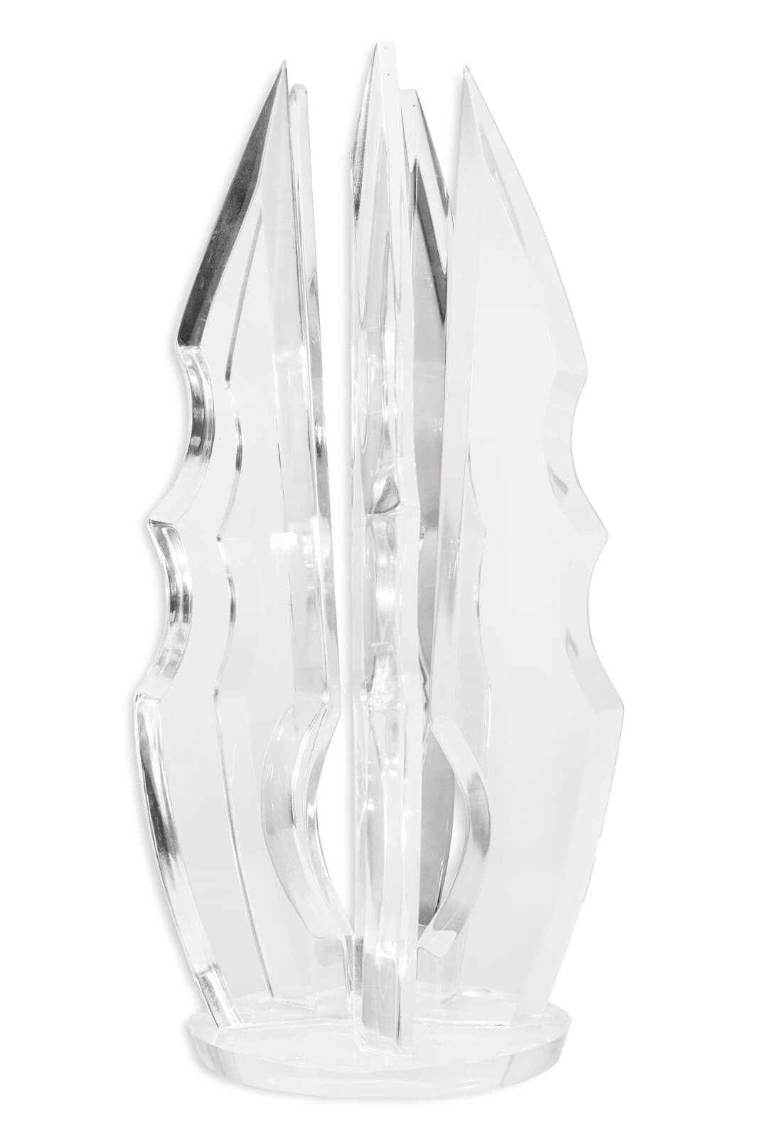 Post Modern Curved Lucite Table Sculpture Van Teal Style - Thumbnail 2