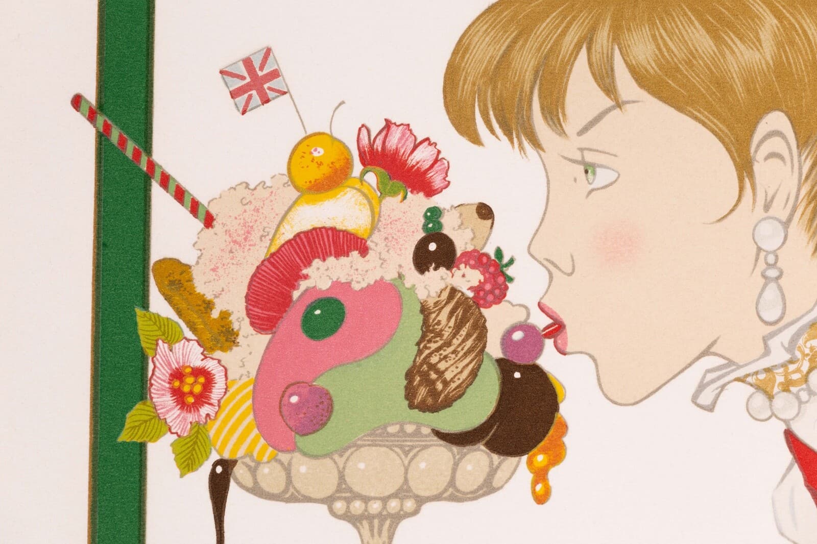 Philippe Noyer Princess Elodie & the Ice Cream Signed Art Nouveau Lithograph - Thumbnail 6