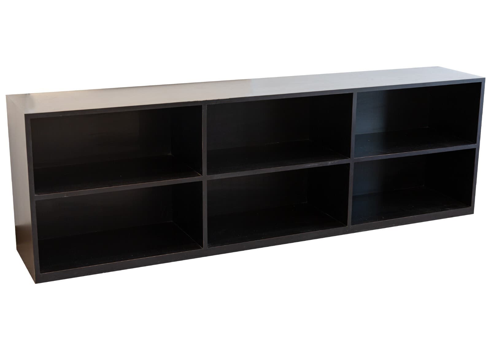 Post Modern Black Wood Modular Shelving Storage Unit