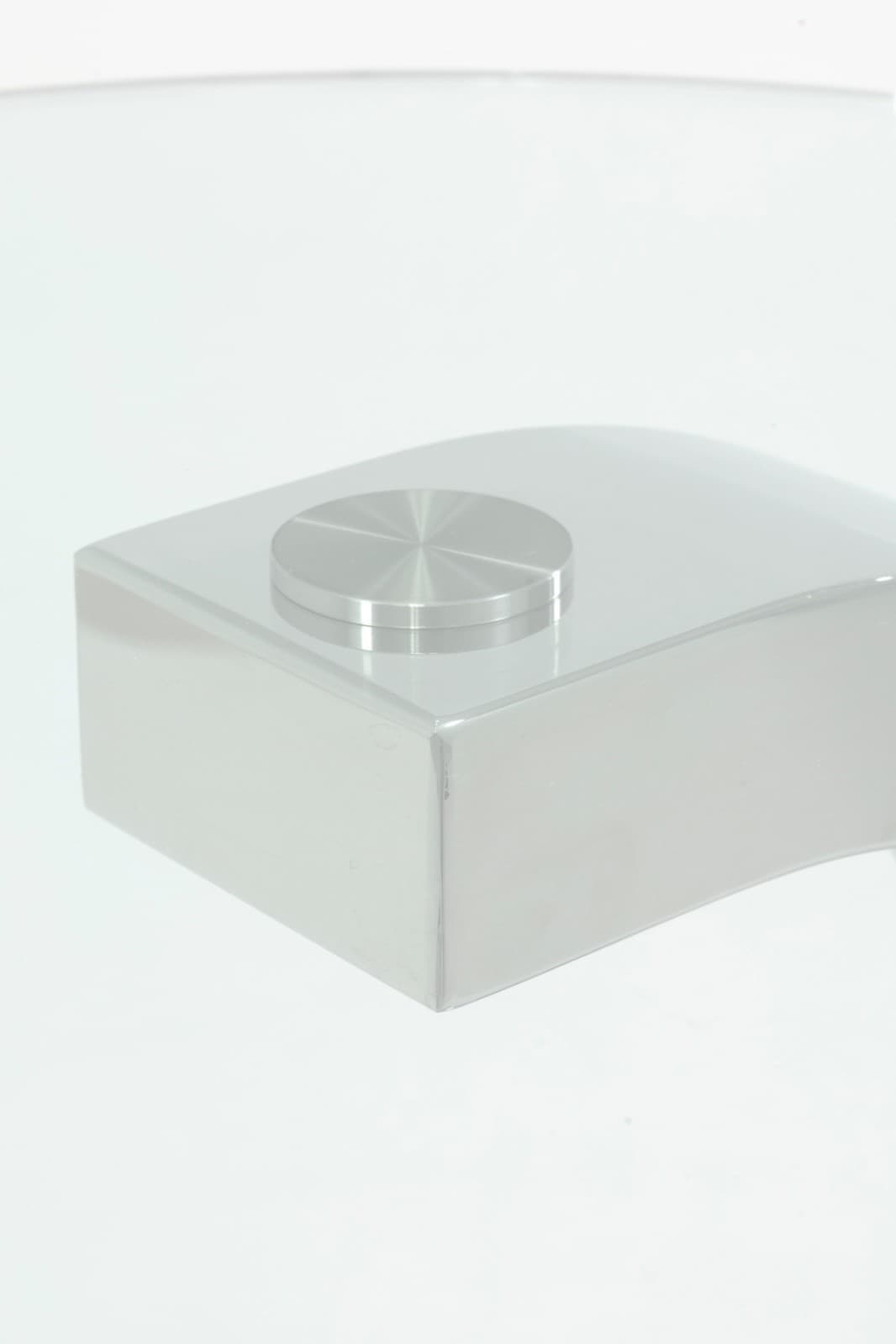 Curved Modernist Chrome And Glass Side Table - Thumbnail 6