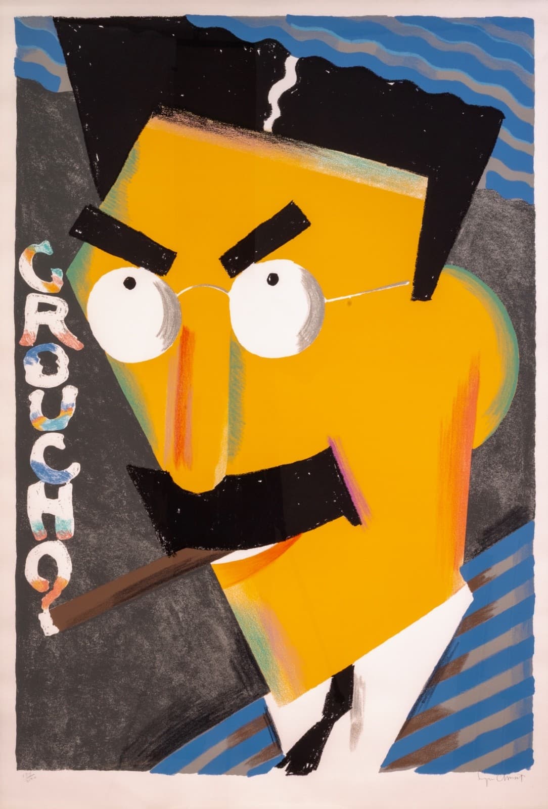 Seymour Chwast - Groucho, 1989 Signed Postmodern Silkscreen on Paper 174/200 - Thumbnail 2