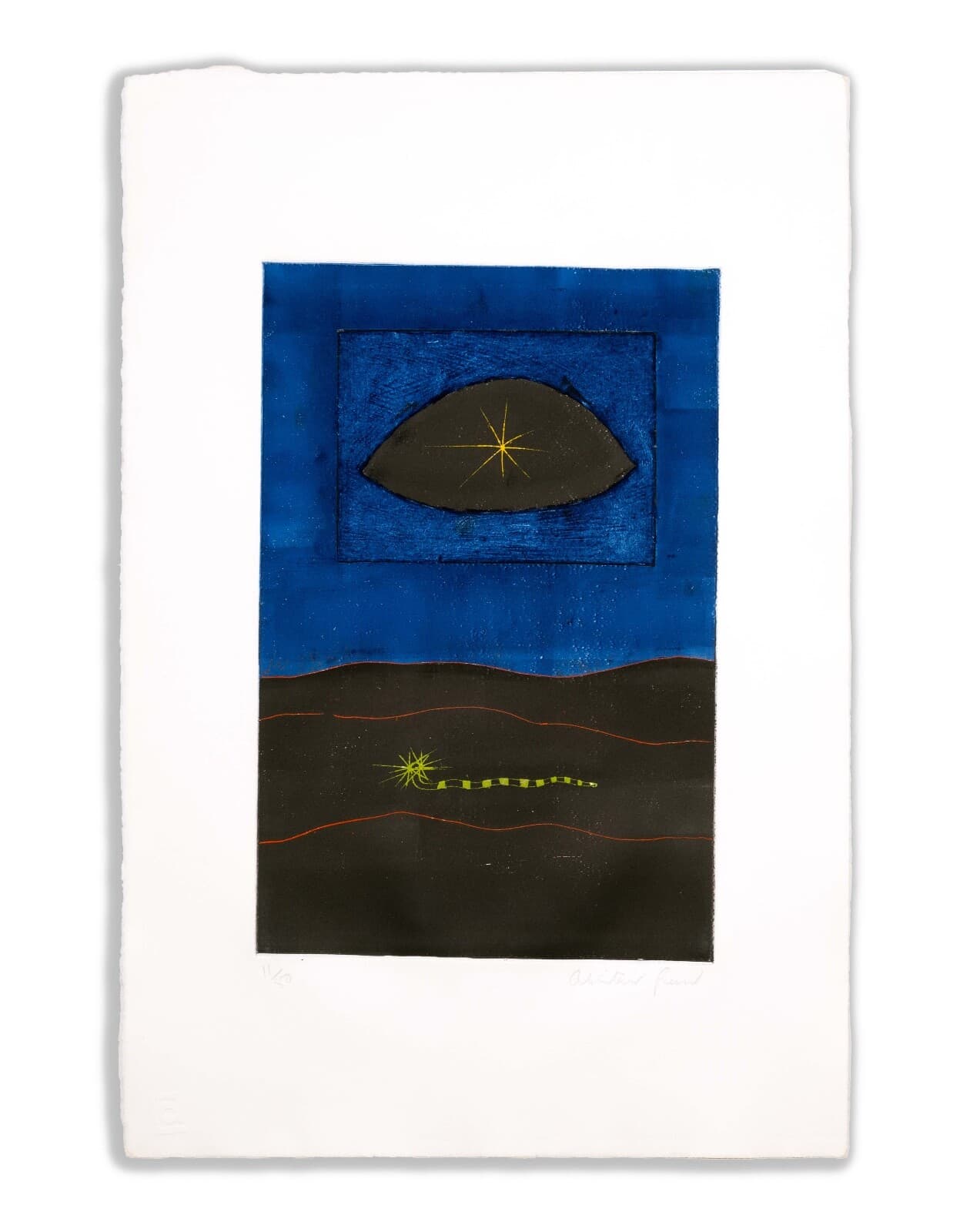 Alistair Grant Yellow Eye Signed Modernist Etching with Aquatint on Paper 11/50 - Thumbnail 2