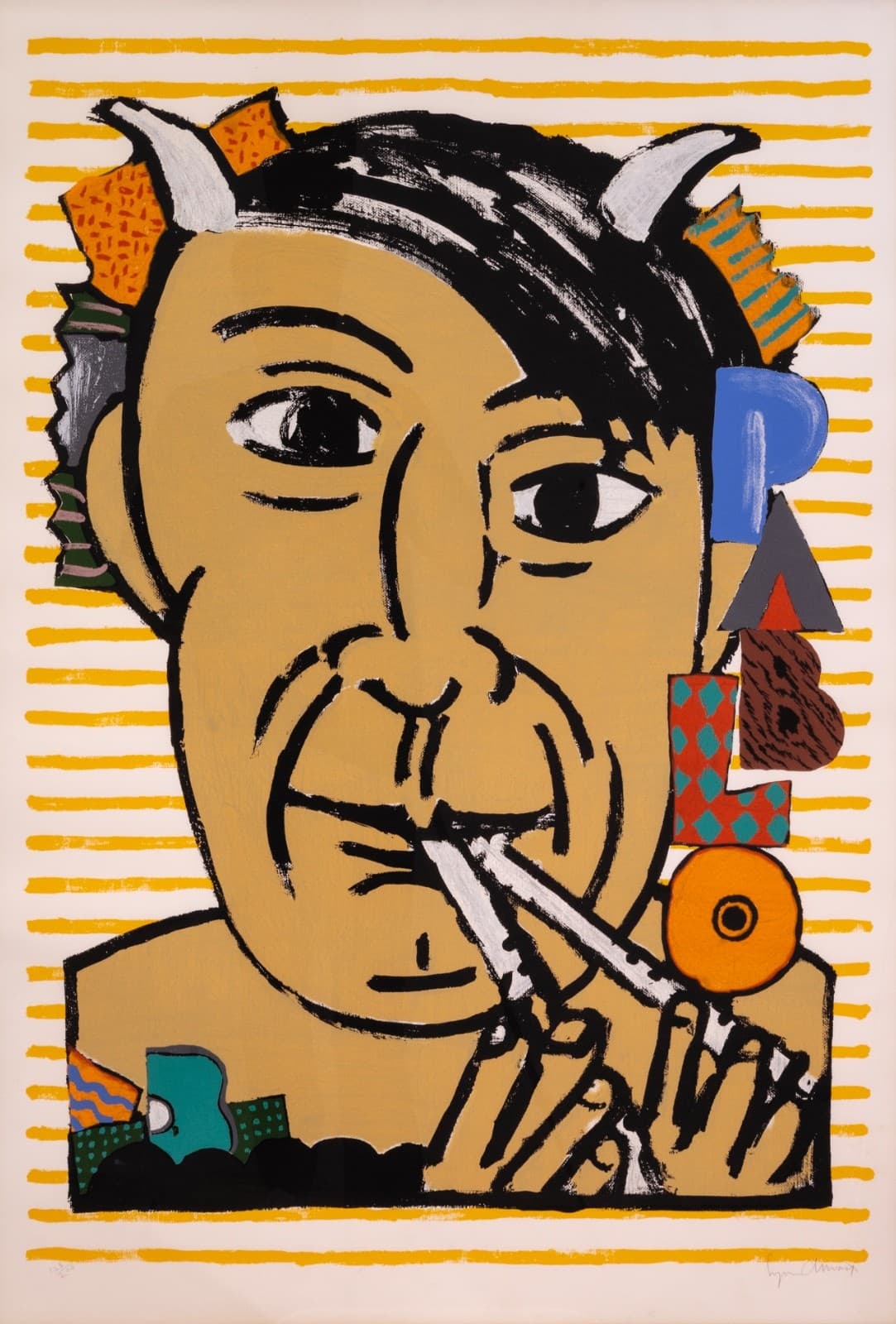 Seymour Chwast - Pablo Picasso, 1989 Signed Postmodern Silkscreen Paper 128/200 - Thumbnail 2