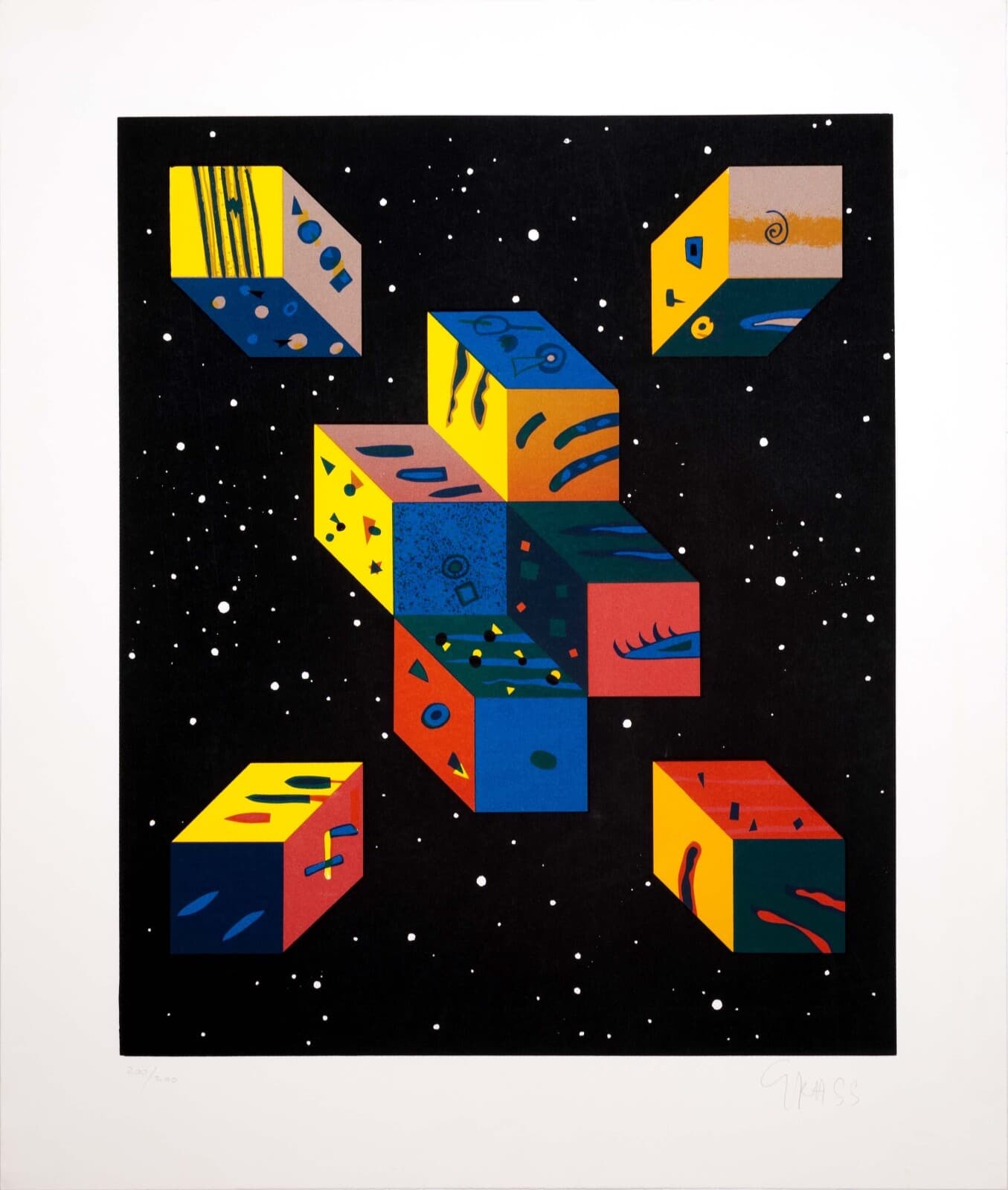 Peter Grass Beta Nova Signed Modern Space Age Silkscreen on Paper 200/200 UF - Thumbnail 2