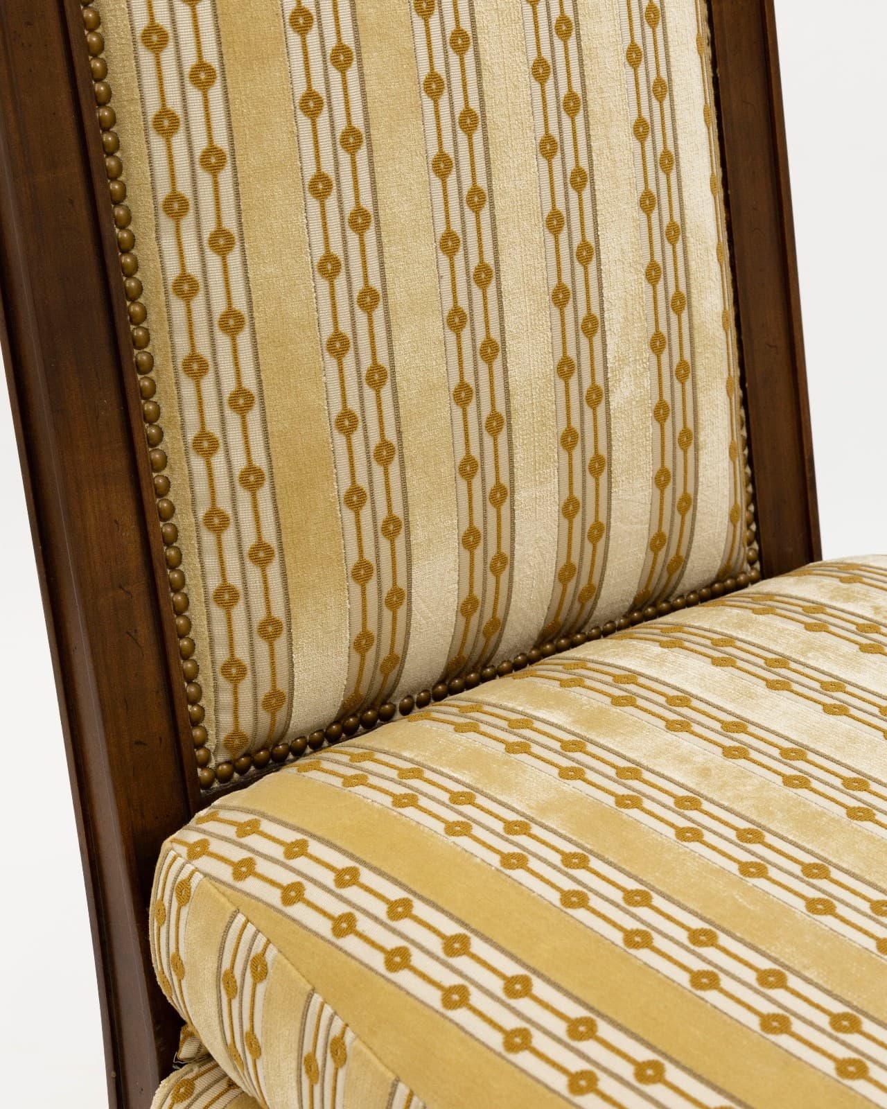High Back Upholstered Baker Style Accent Slipper Chair - Thumbnail 5