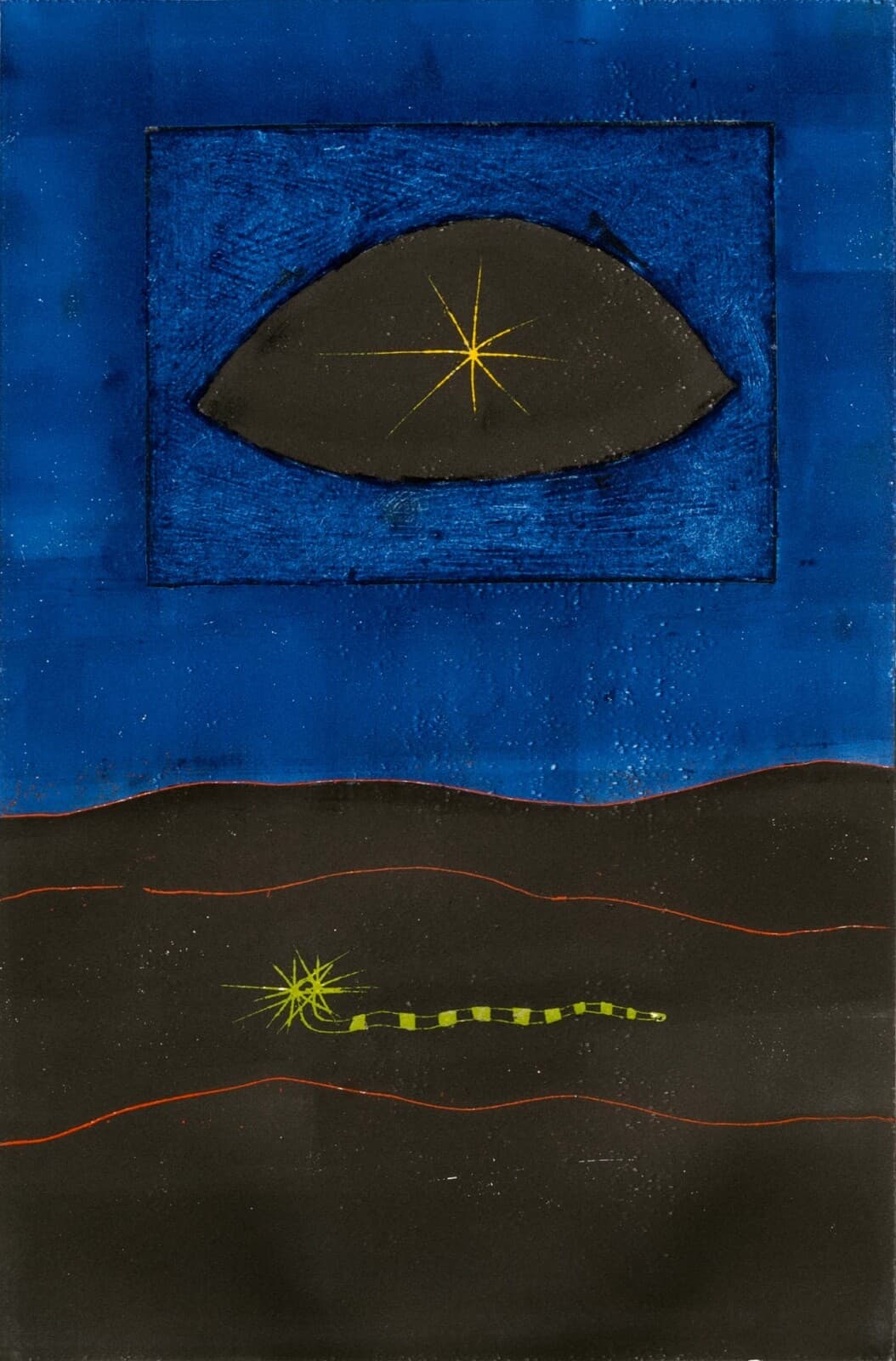 Alistair Grant Yellow Eye Signed Modernist Etching with Aquatint on Paper 11/50 - Thumbnail 3