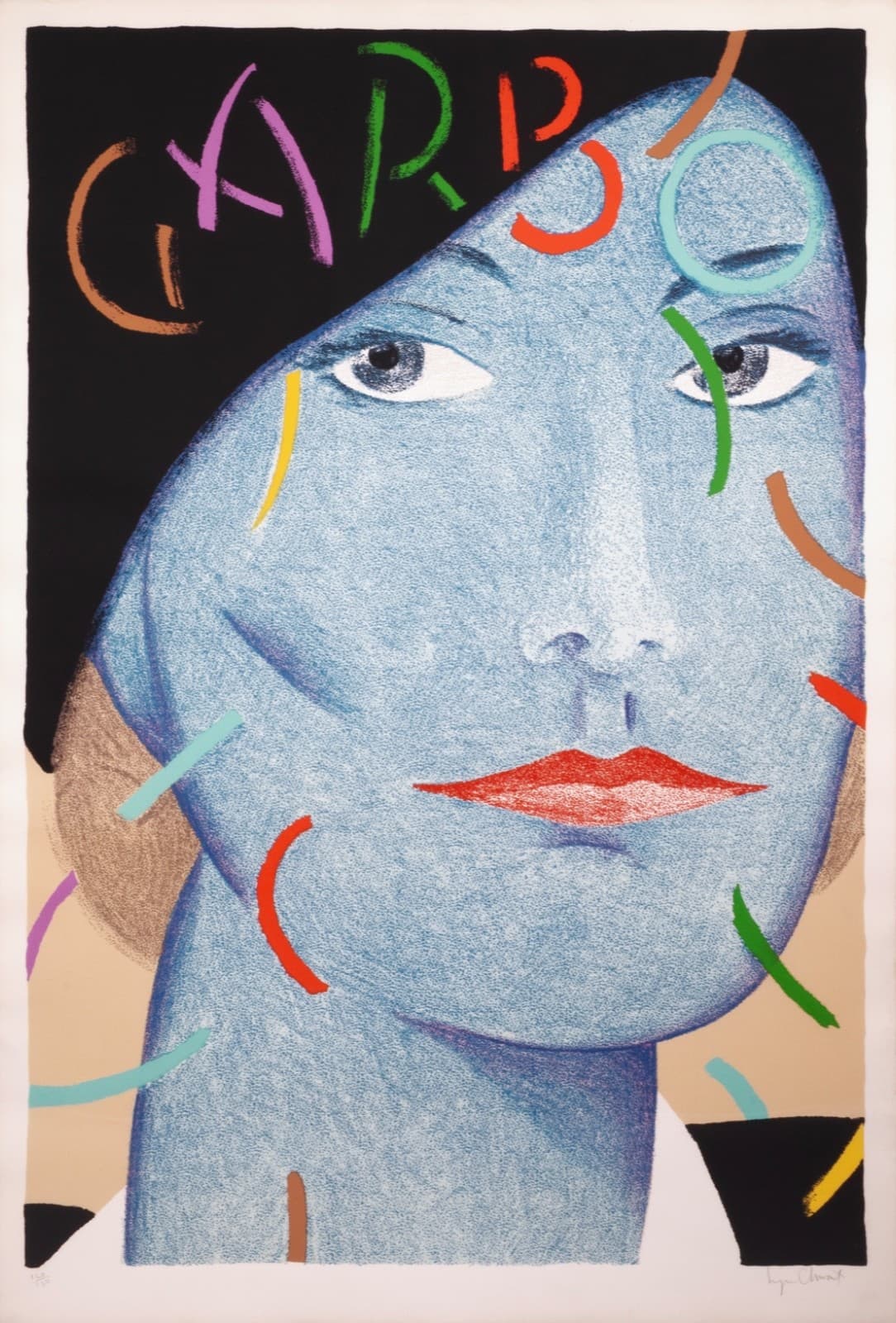 Seymour Chwast - Greta Garbo, 1989 Signed Postmodern Silkscreen on Paper 128/150 - Thumbnail 2