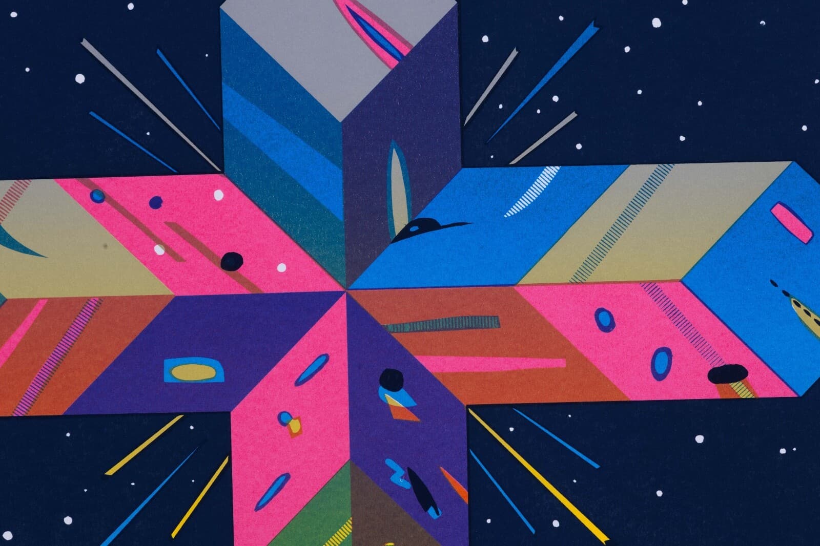 Peter Grass Arabian Nights #4 Signed Modern Space Age Silkscreen on Paper - Thumbnail 5