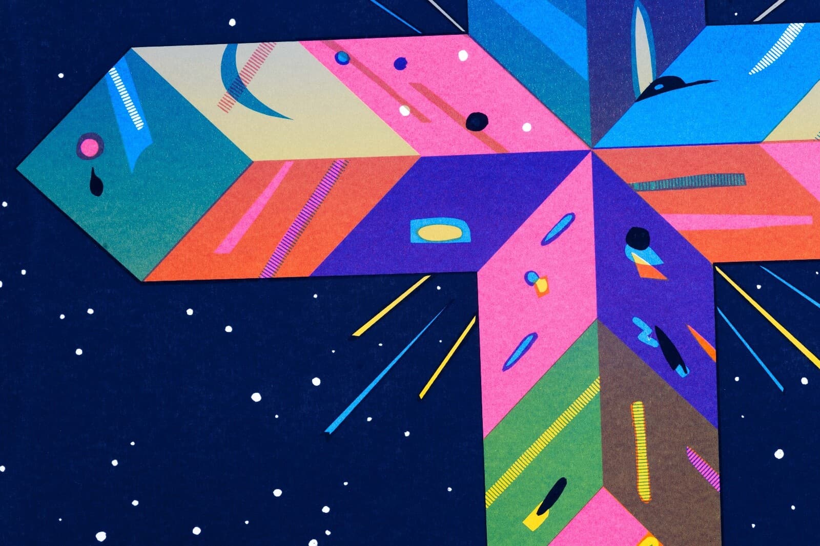 Peter Grass Arabian Nights #4 Signed Modern Space Age Silkscreen on Paper - Thumbnail 3
