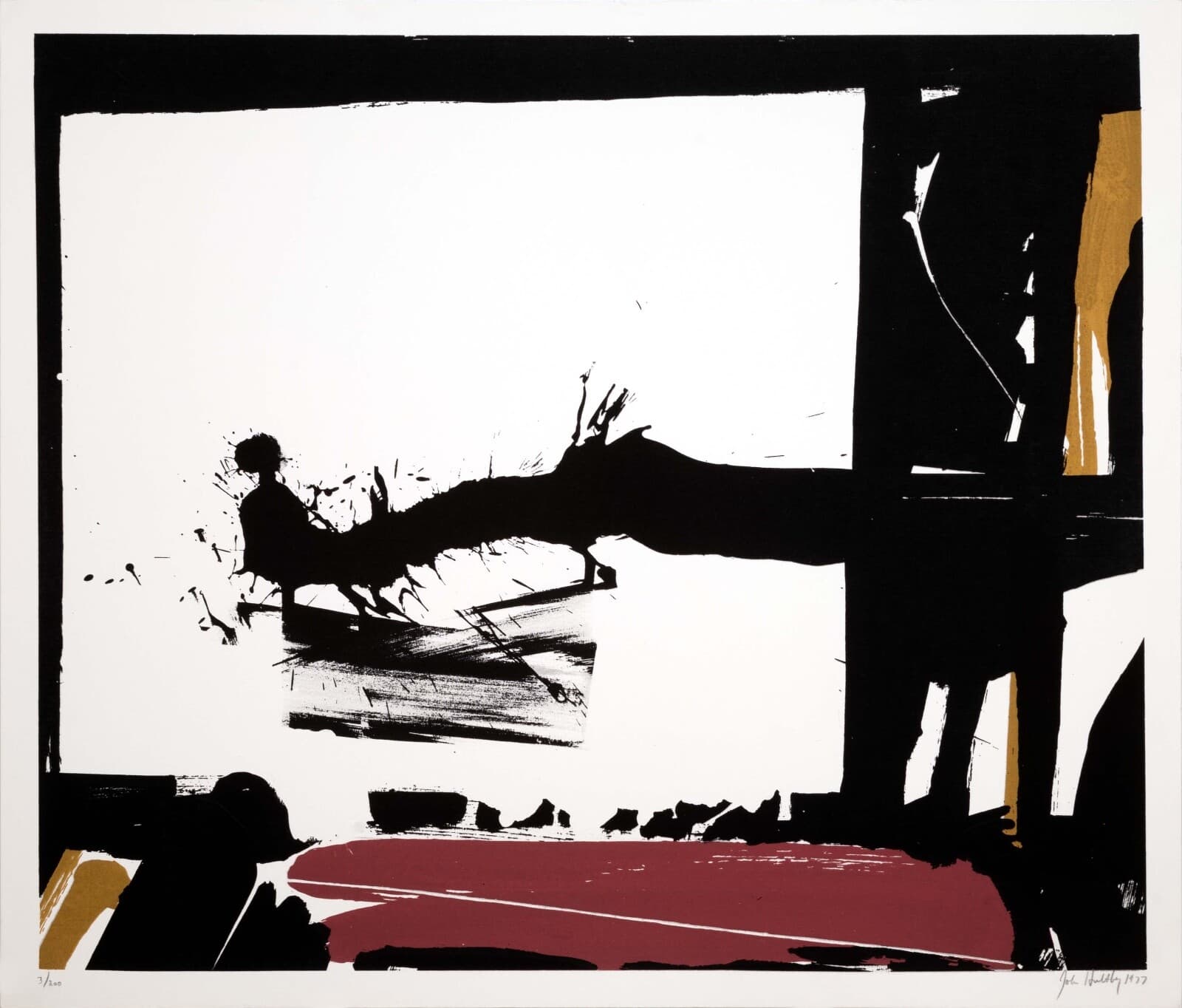John Hultberg Sketch Signed Abstract Expressionist Silkscreen on Paper 3/200 UF - Thumbnail 2